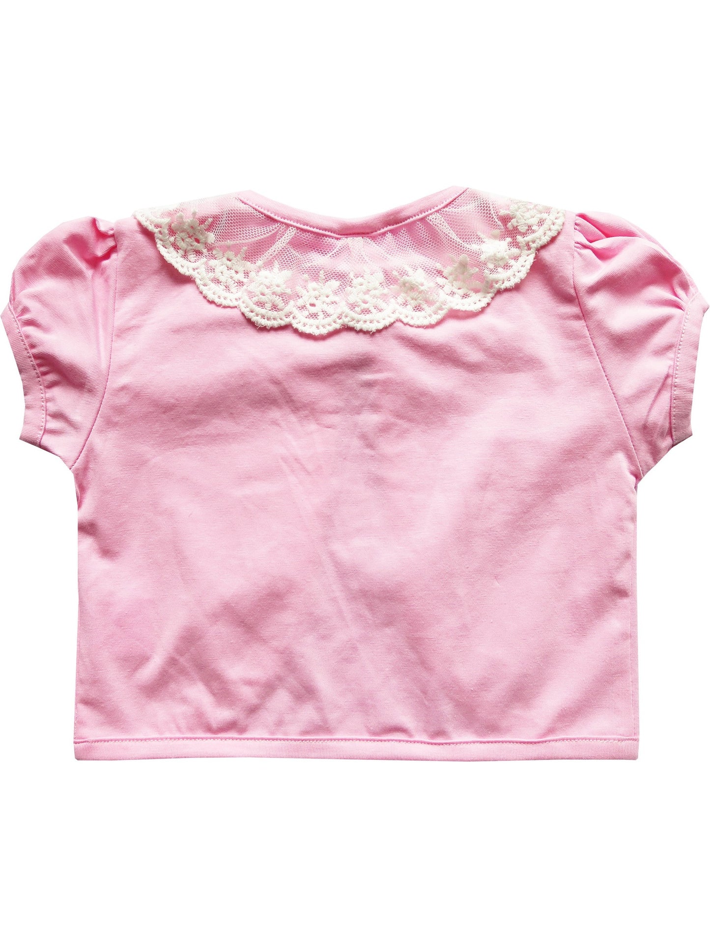Girls Dress Pink Top Vest Shrug Lace Flower Pearl Short Sleeve Kids Pink