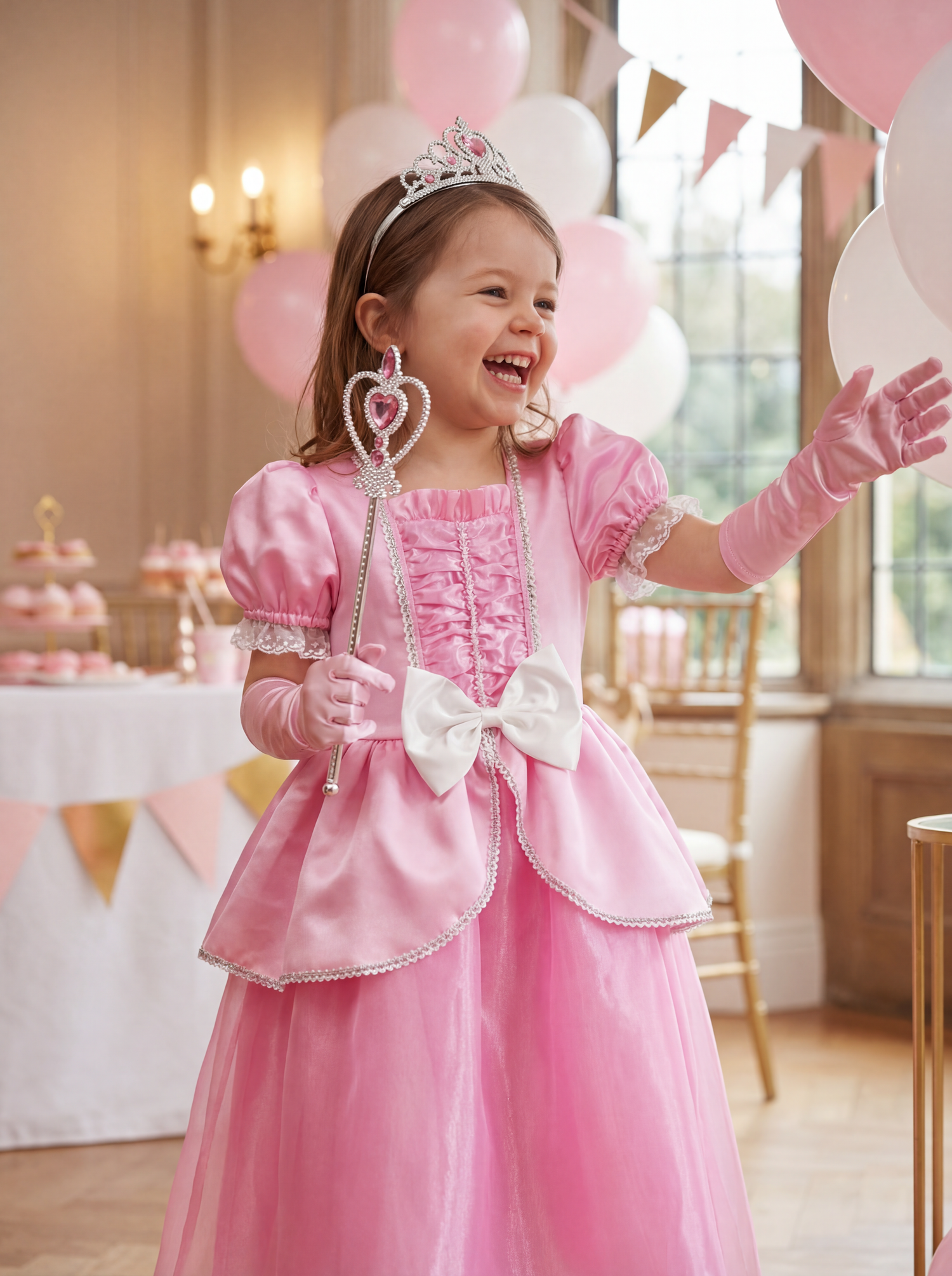 soft princess dresses Sunny Fashion Girls Princess Bowknot Waist Costume Dress