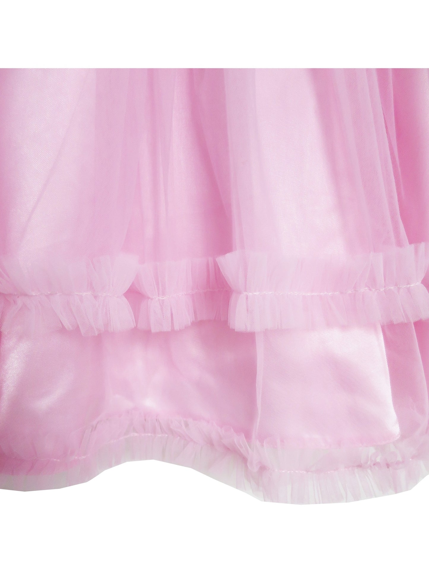 Girls Dress Champagne Multi-layers Wedding Pageant Kids Clothes Pink