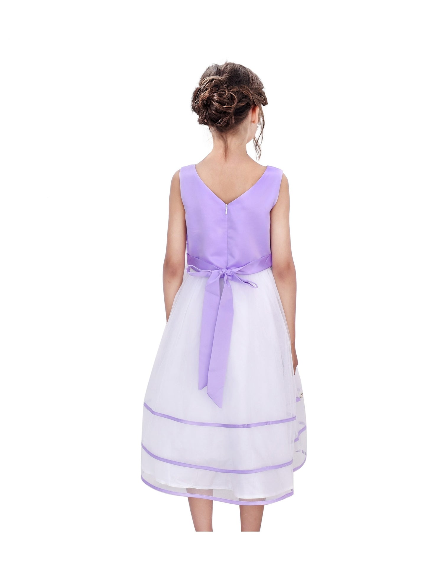 Girls Dress Purple Wedding Bridesmaid Pageant Kids Purple