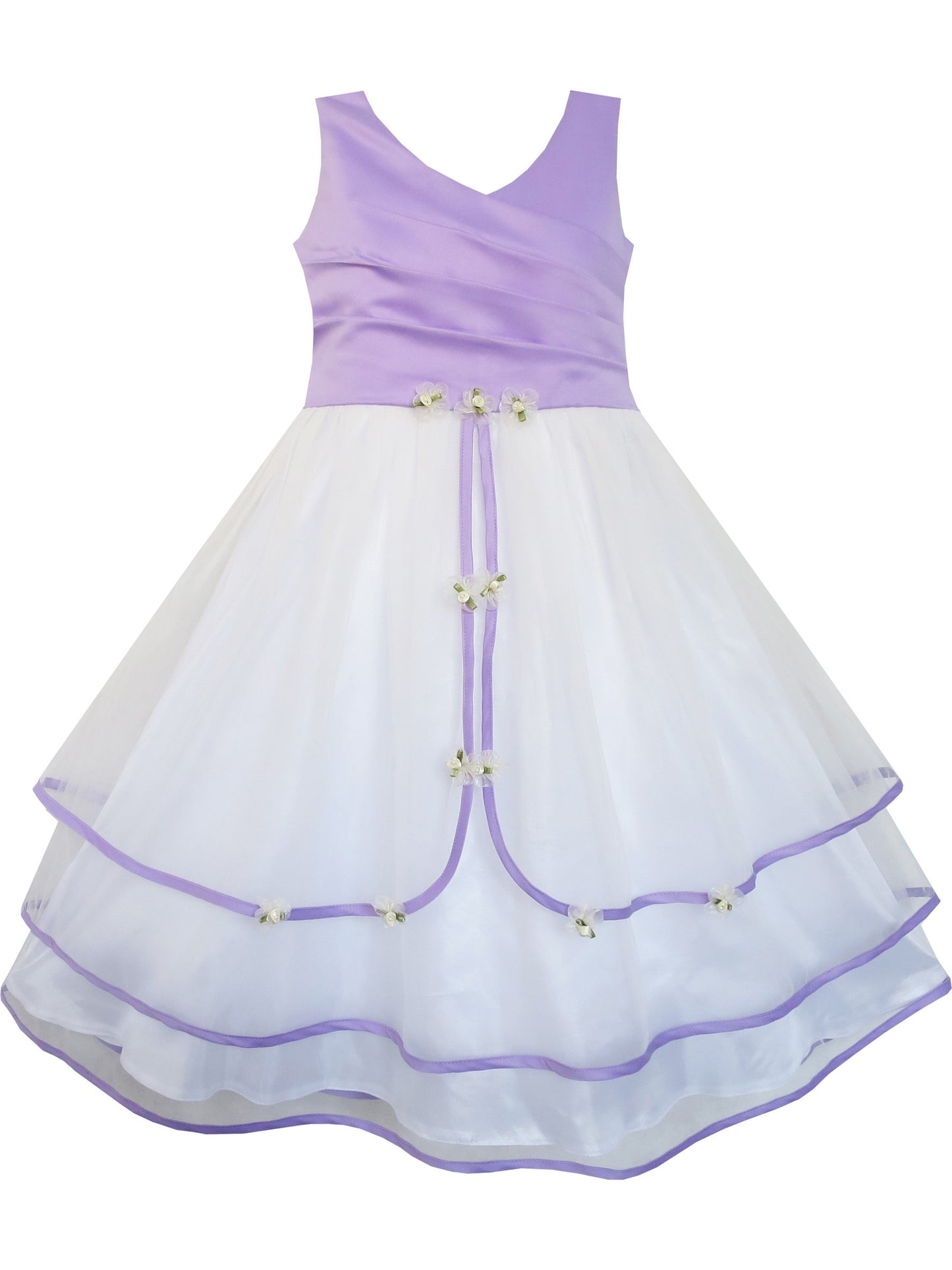 Girls Dress Purple Wedding Bridesmaid Pageant Kids Purple