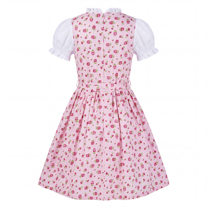 Sunny Fashion Bavarian Oktoberfest Vintage Floral Dirndl Girls Dress with Apron – Bavarian Oktoberfest Style