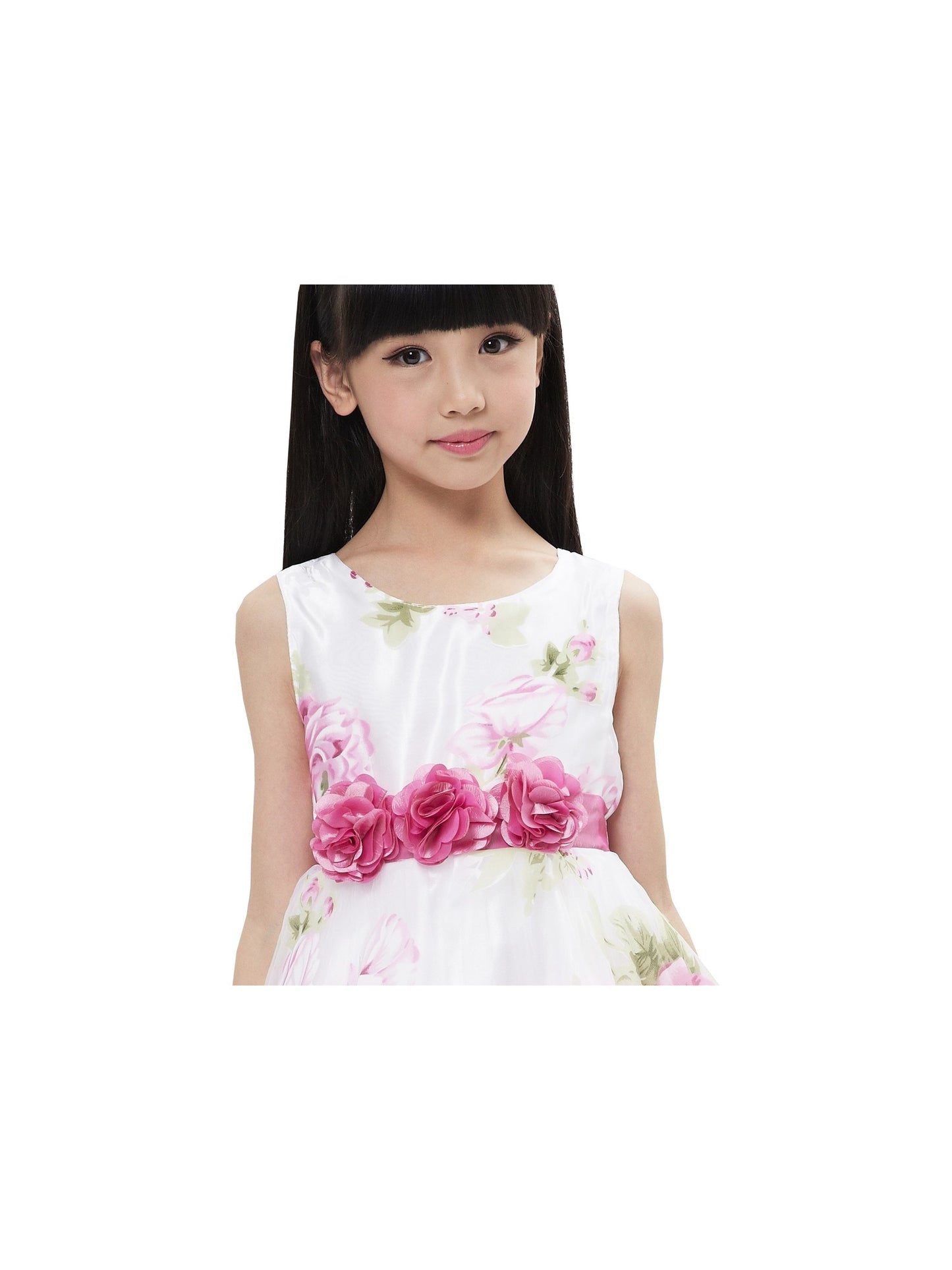 Girls Dress Purple Flower Bow Tie Wedding Party Children Clothes Size White