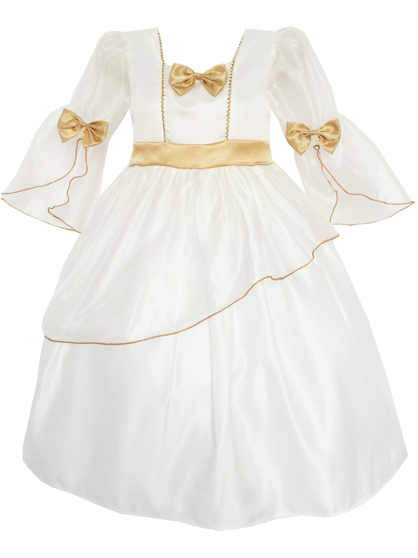 Flower Girl Dress Champagne Bow Tie Tulle Wedding Bridesmaid Ivorie