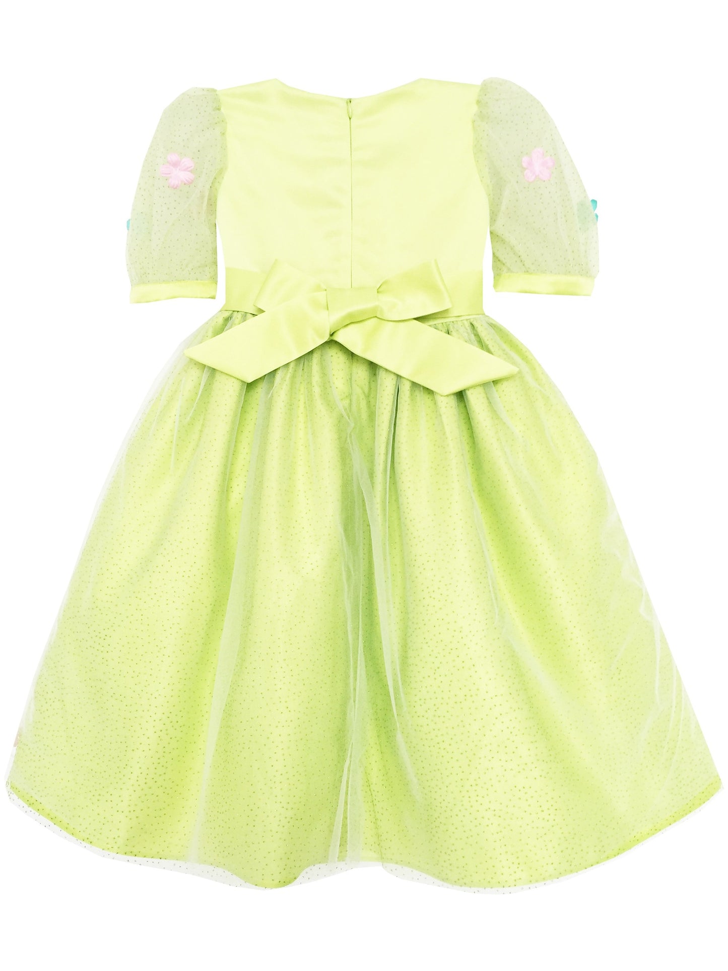 Flower Girl Dress Sequin Rose Petal Tulle Wedding Party Green