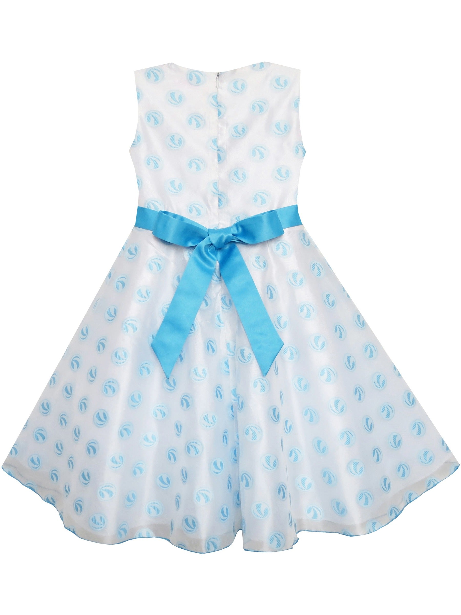 Girls Dress Wedding Gown Tulle Flower Ball With Lace Blue Blue