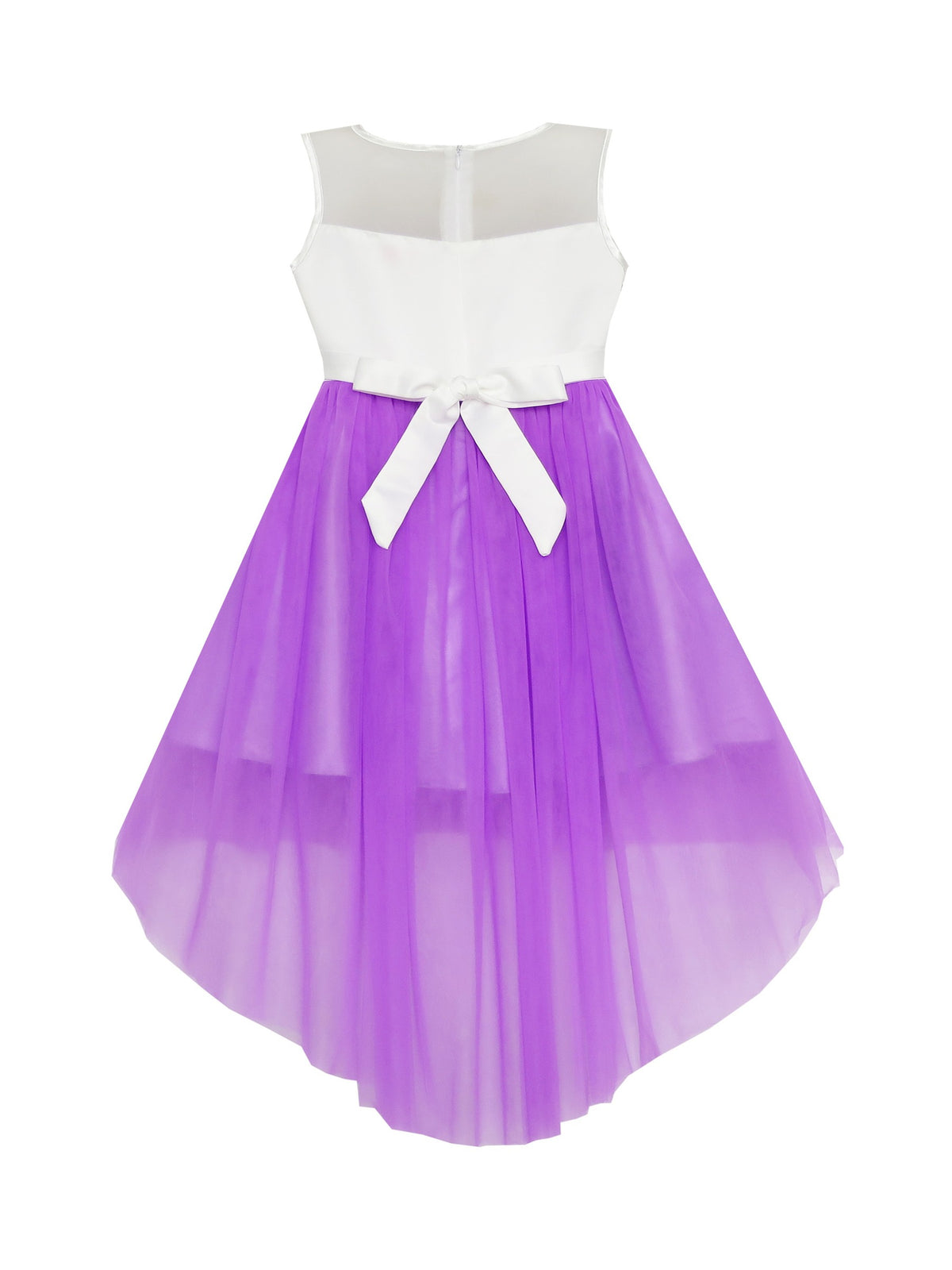 Girls Dress Sequin Mesh Party Wedding Princess Tulle Red - Purple