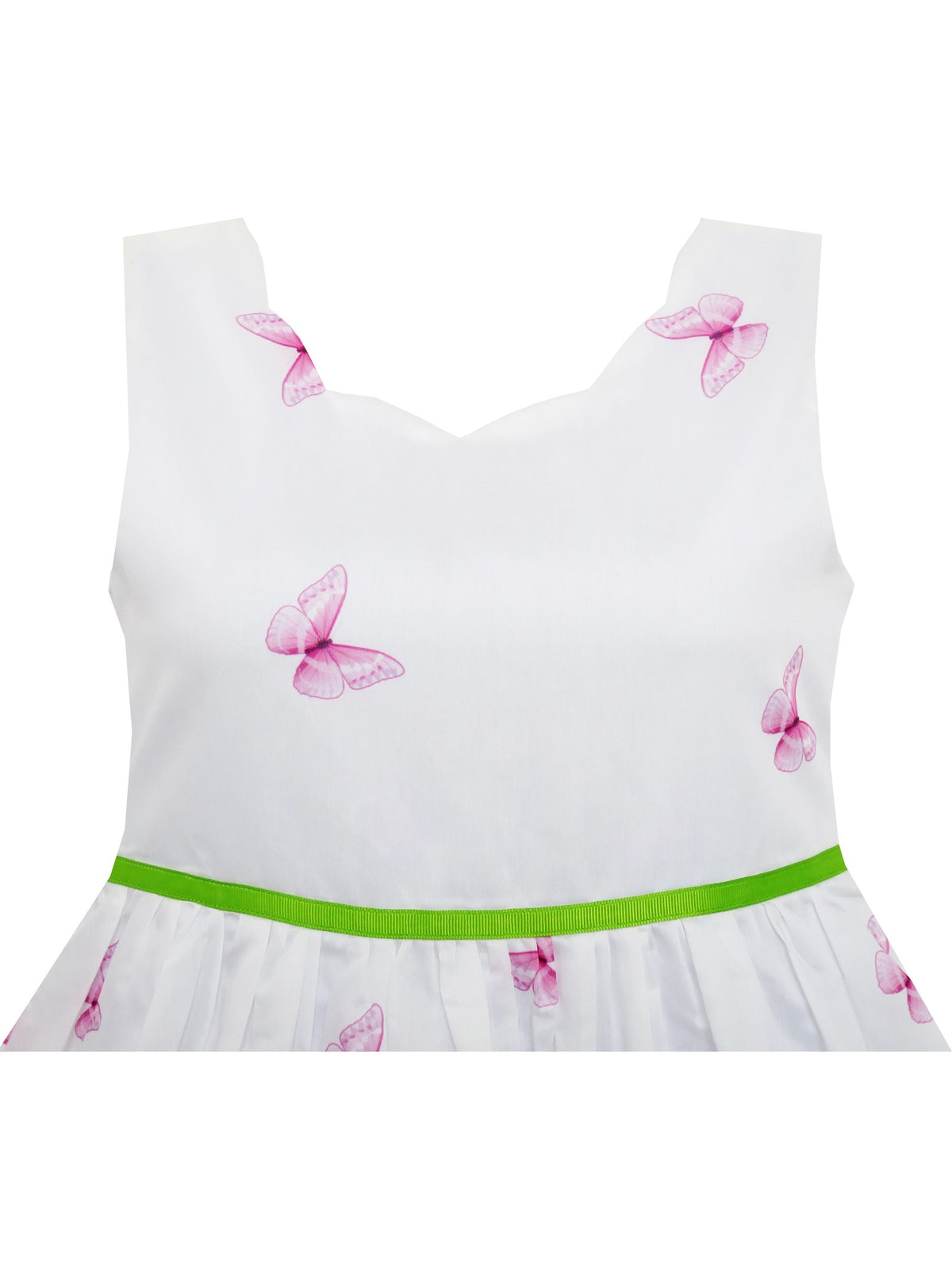 Girls Dress Embroidered Sash Blooming Flower Painting Style Blue - Purple (HN91-P)