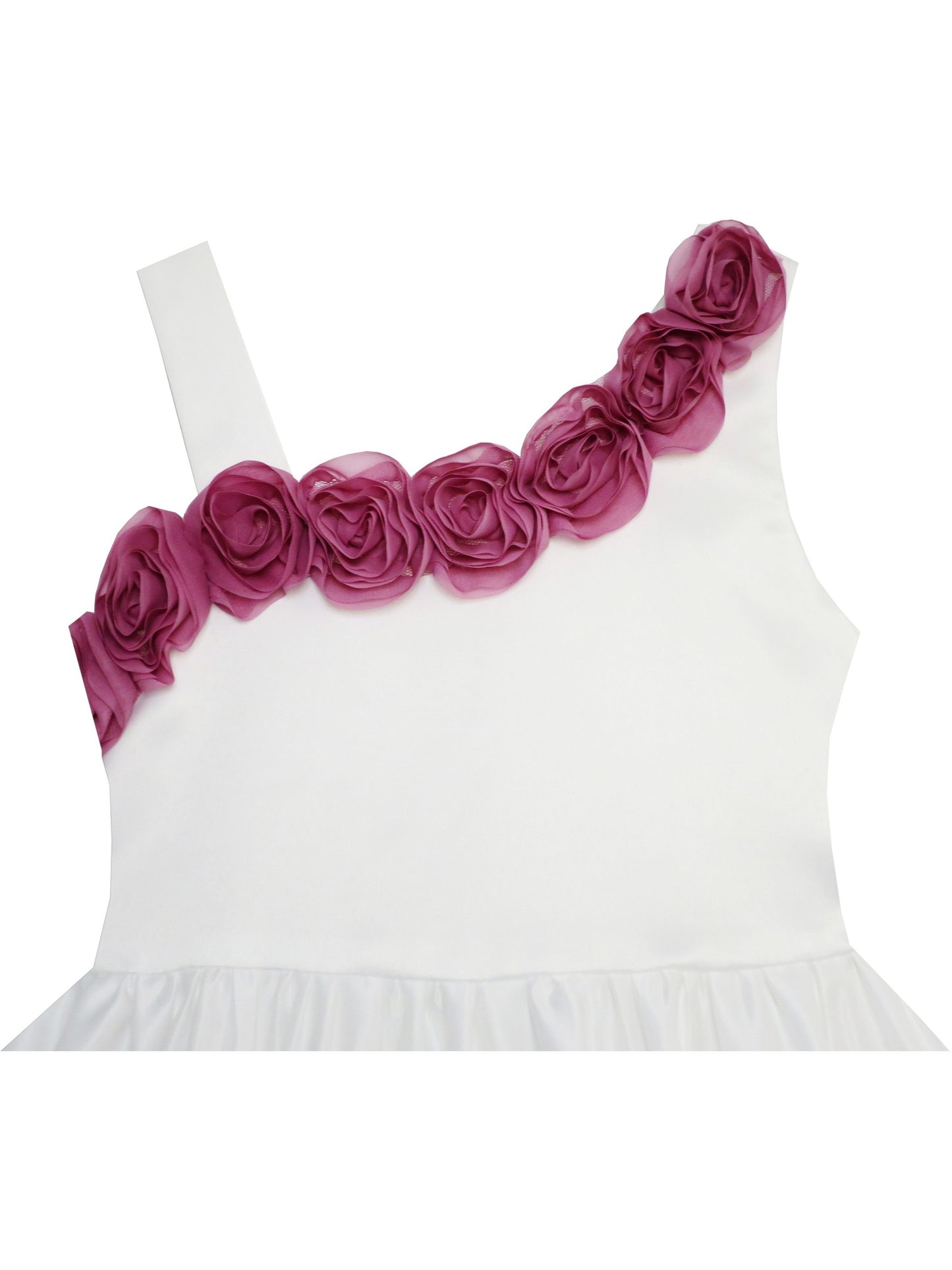Girls Dress Asymmetric One Shoulder Flower Girl Party Purple Purple