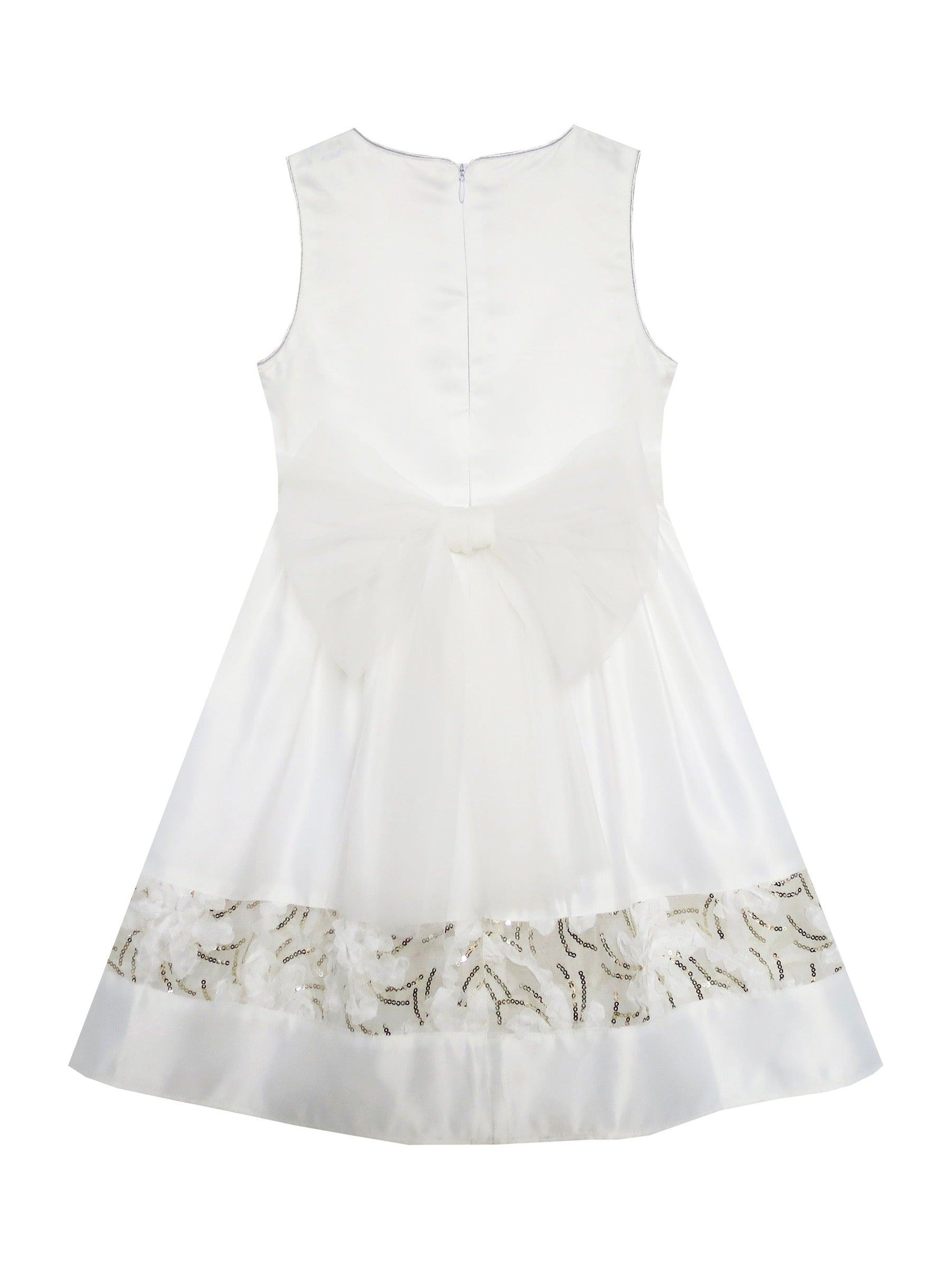 Girls Dress Cartoon Girl Pattern Tulle Overlay Party Pageant White