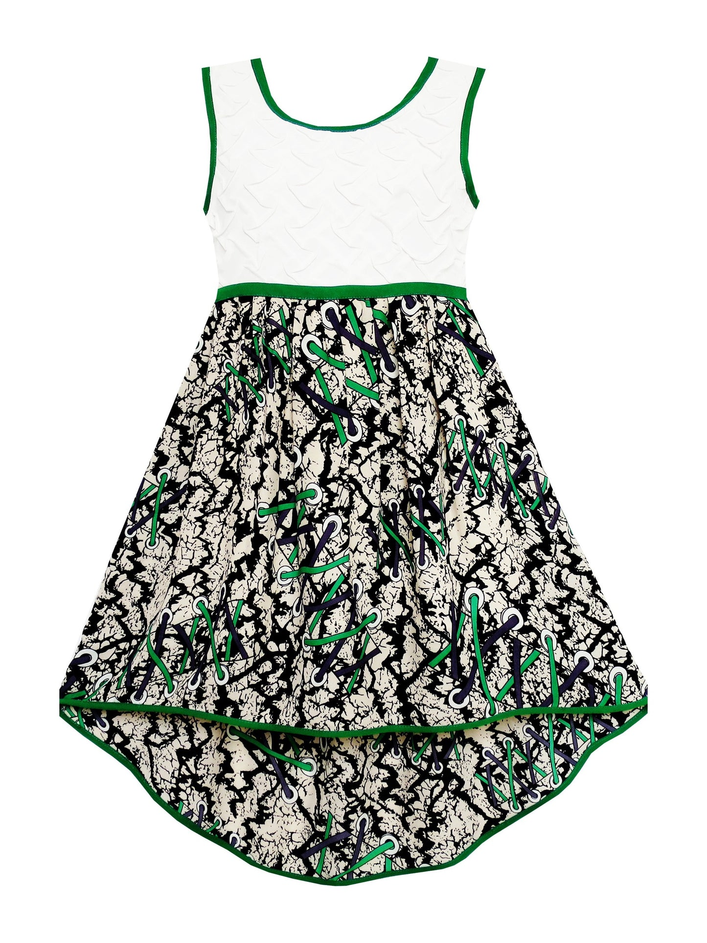 Girls Dress Hi-Lo Maxi Sequin Chiffon Lace Flower Pink Green