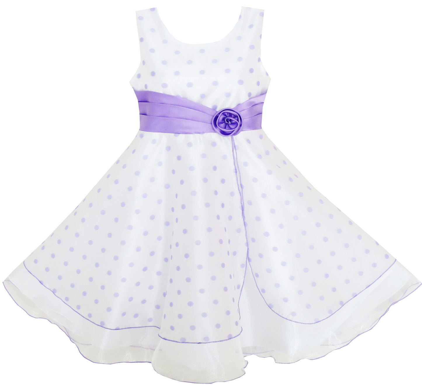 Girls Dress Wedding Gown Tulle Flower Ball With Lace Blue Purple