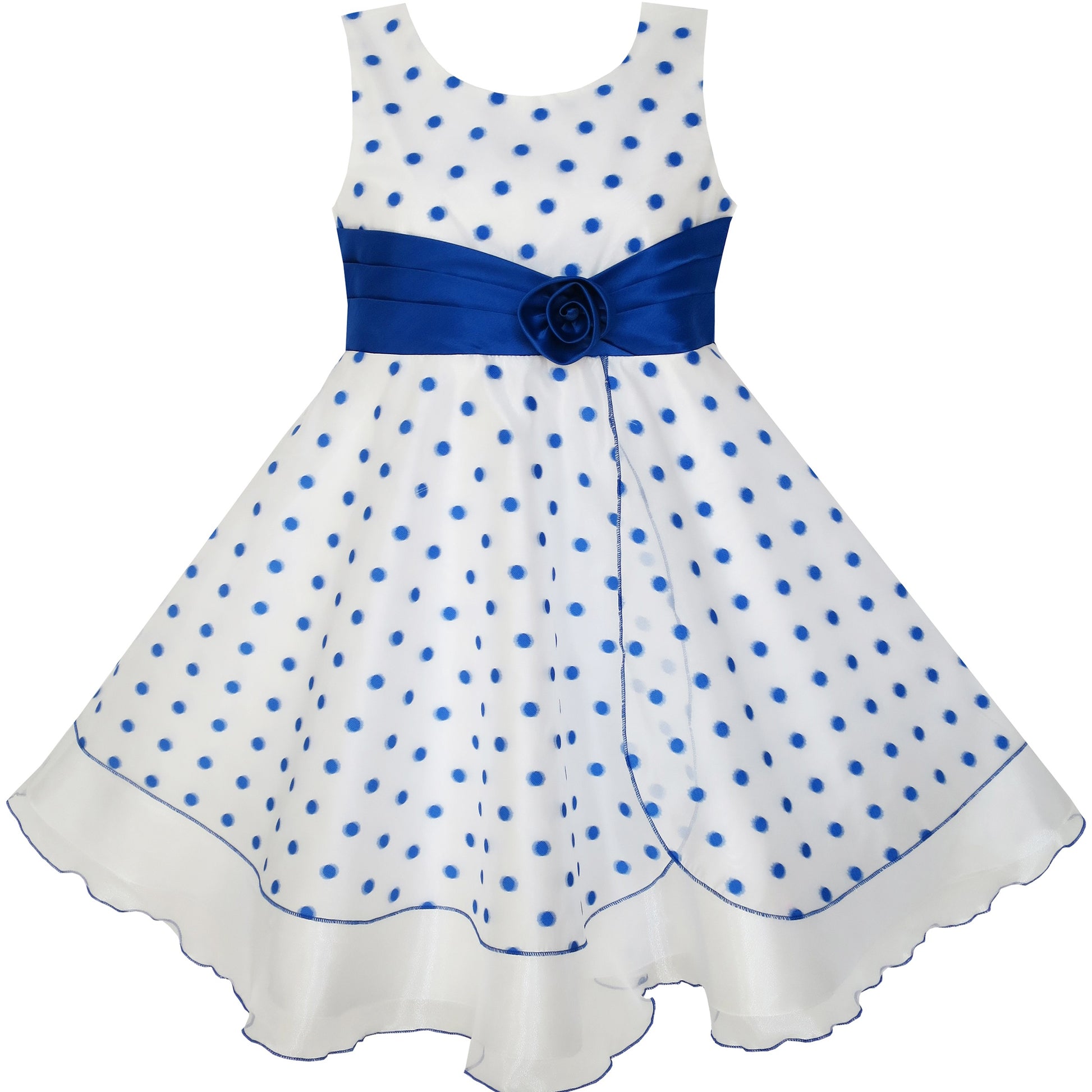 Girls Dress Wedding Gown Tulle Flower Ball With Lace Blue Blue