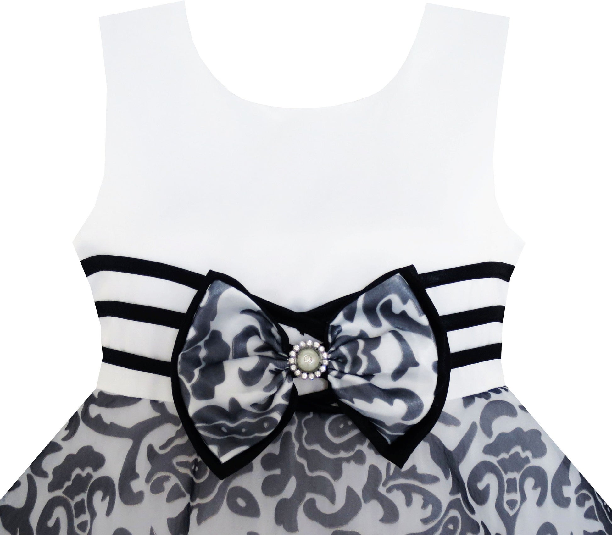 Girls Dress Purple Flower Bow Tie Wedding Party Children Clothes Size Gray