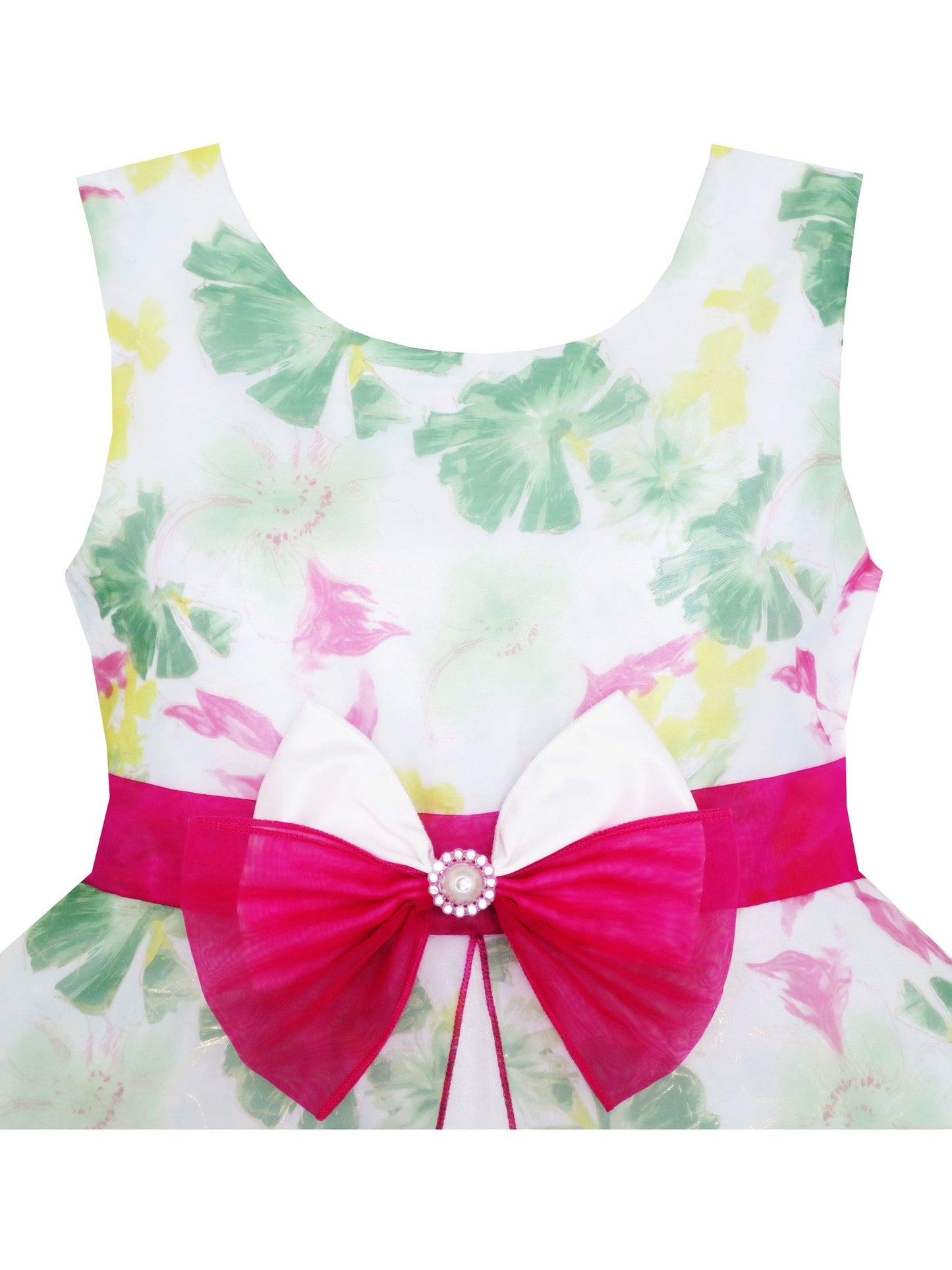 Girls Dress Tulle Lace Embroidered Flower Trim with Beading Multi-Color