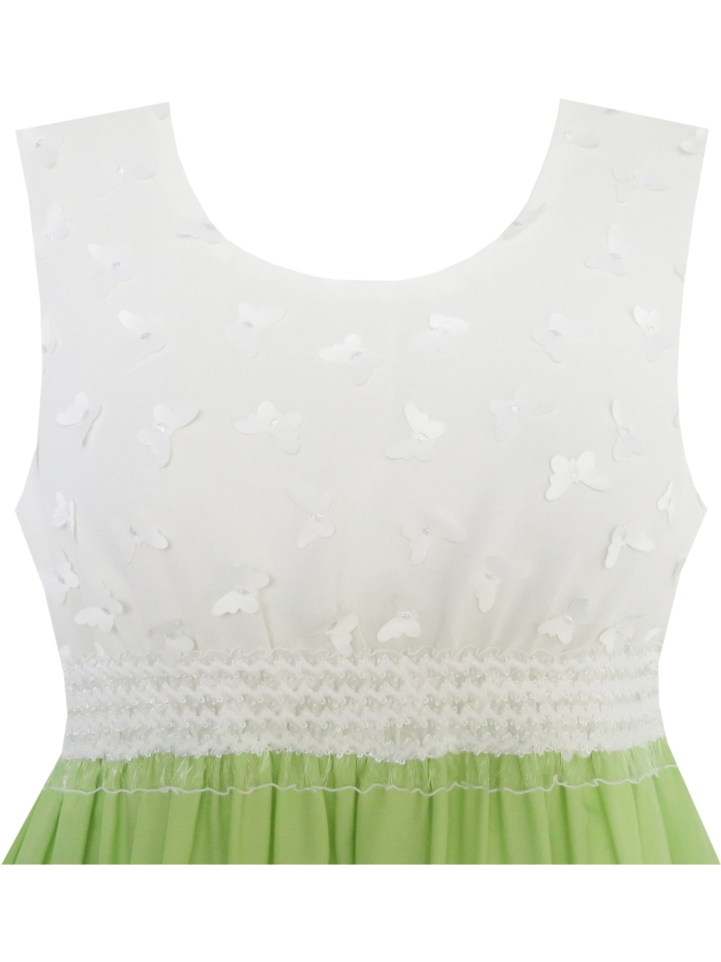 Girls Dress Hi-Lo Maxi Sequin Chiffon Lace Flower Pink Green