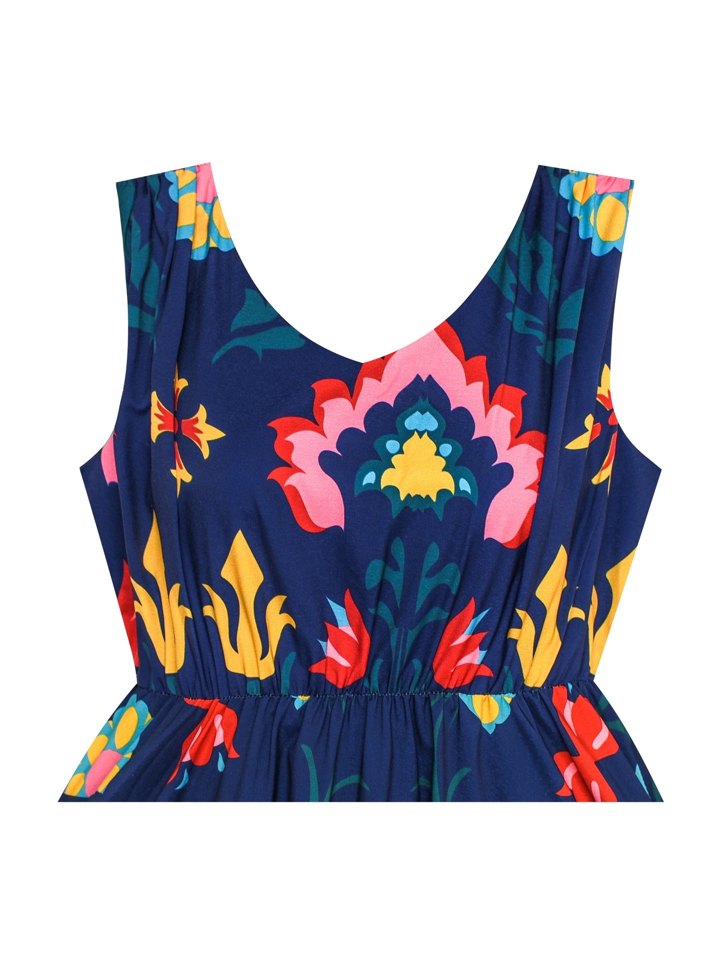Girls Dress Sunflower Butterfly Hanky Hem Party Beach Necklace Sundress Blue