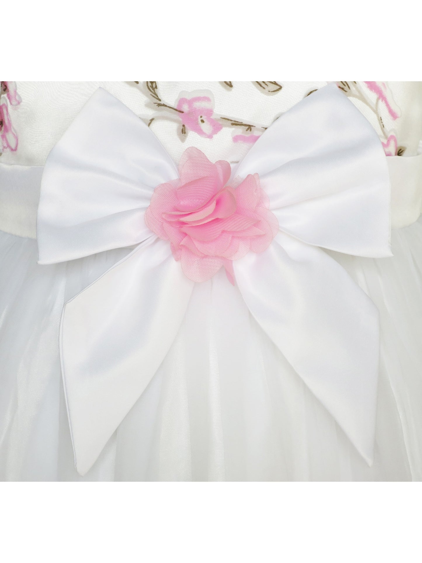 Girls Dress Purple Flower Bow Tie Wedding Party Children Clothes Size White