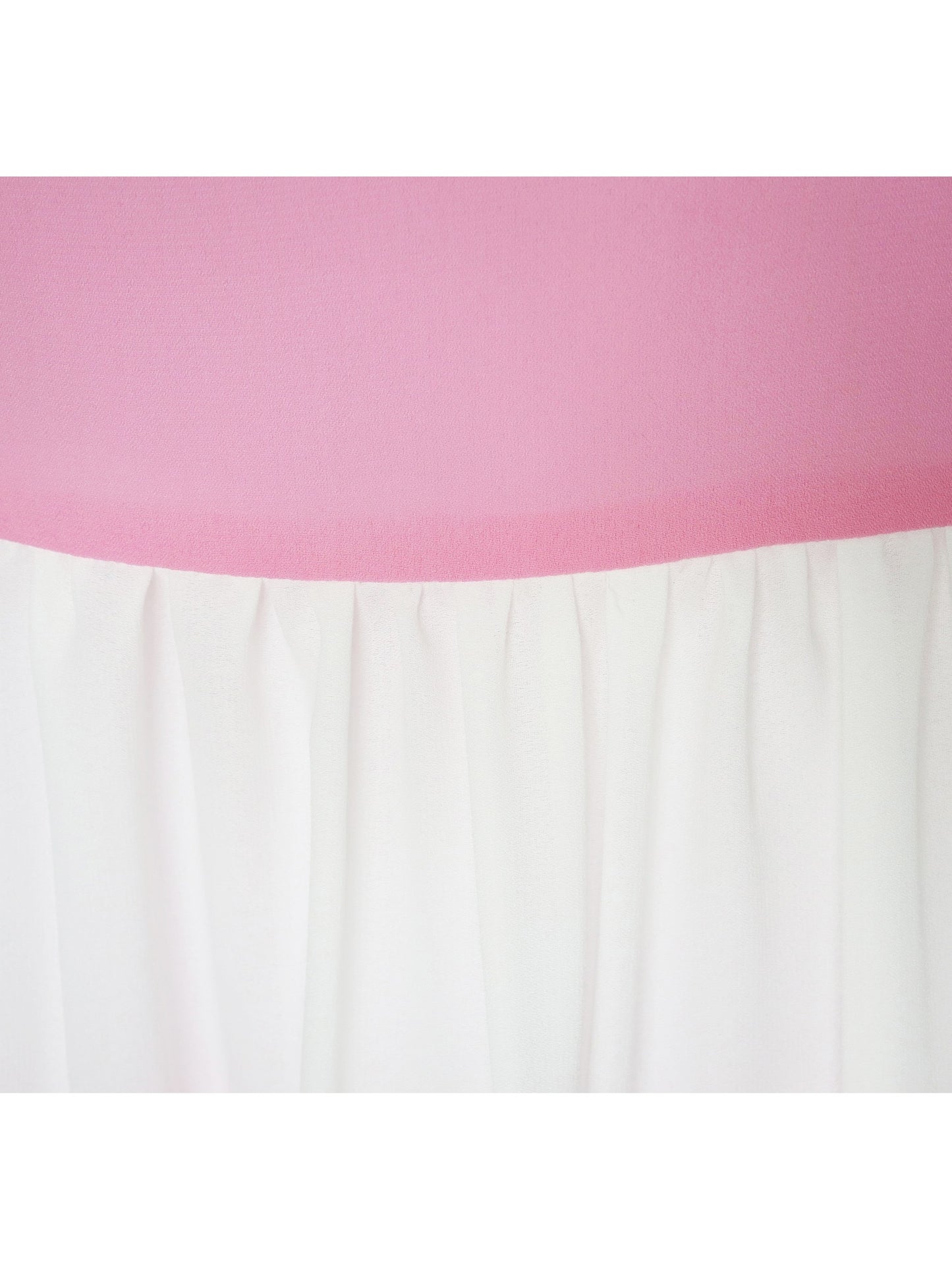 Girls Dress Pleated Collar Color Block Chiffon Sundress Pink