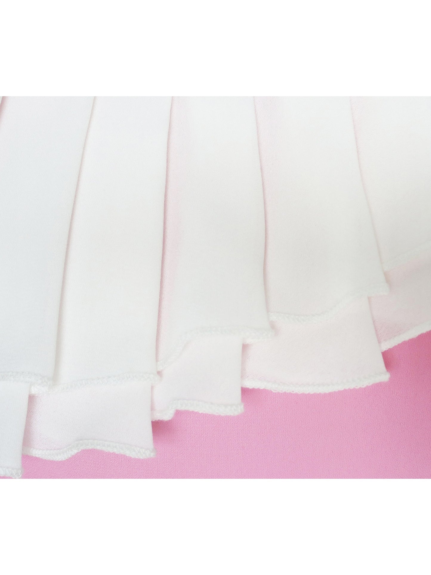 Girls Dress Pleated Collar Color Block Chiffon Sundress Pink