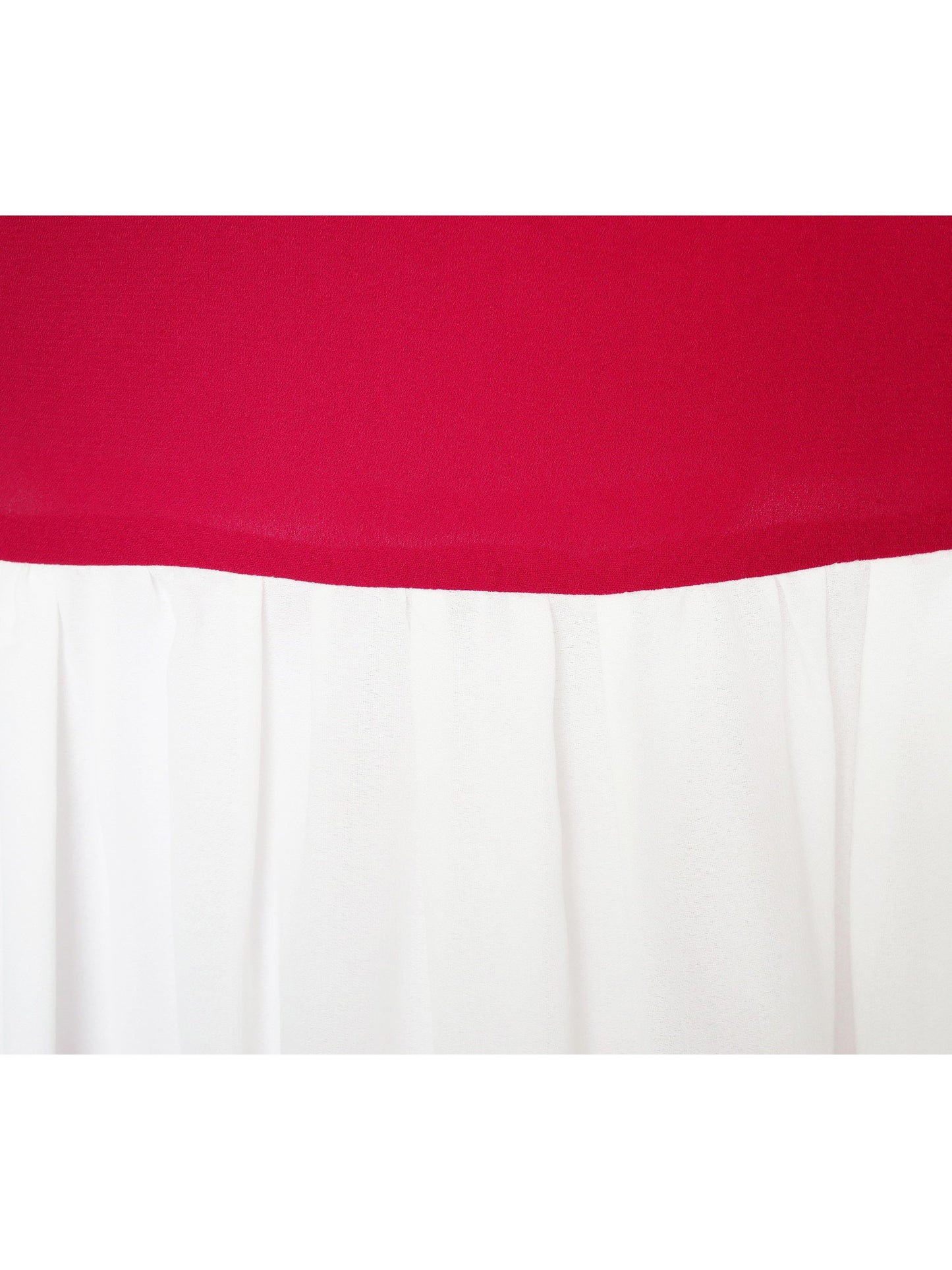 Girls Dress Pleated Collar Color Block Chiffon Sundress Red