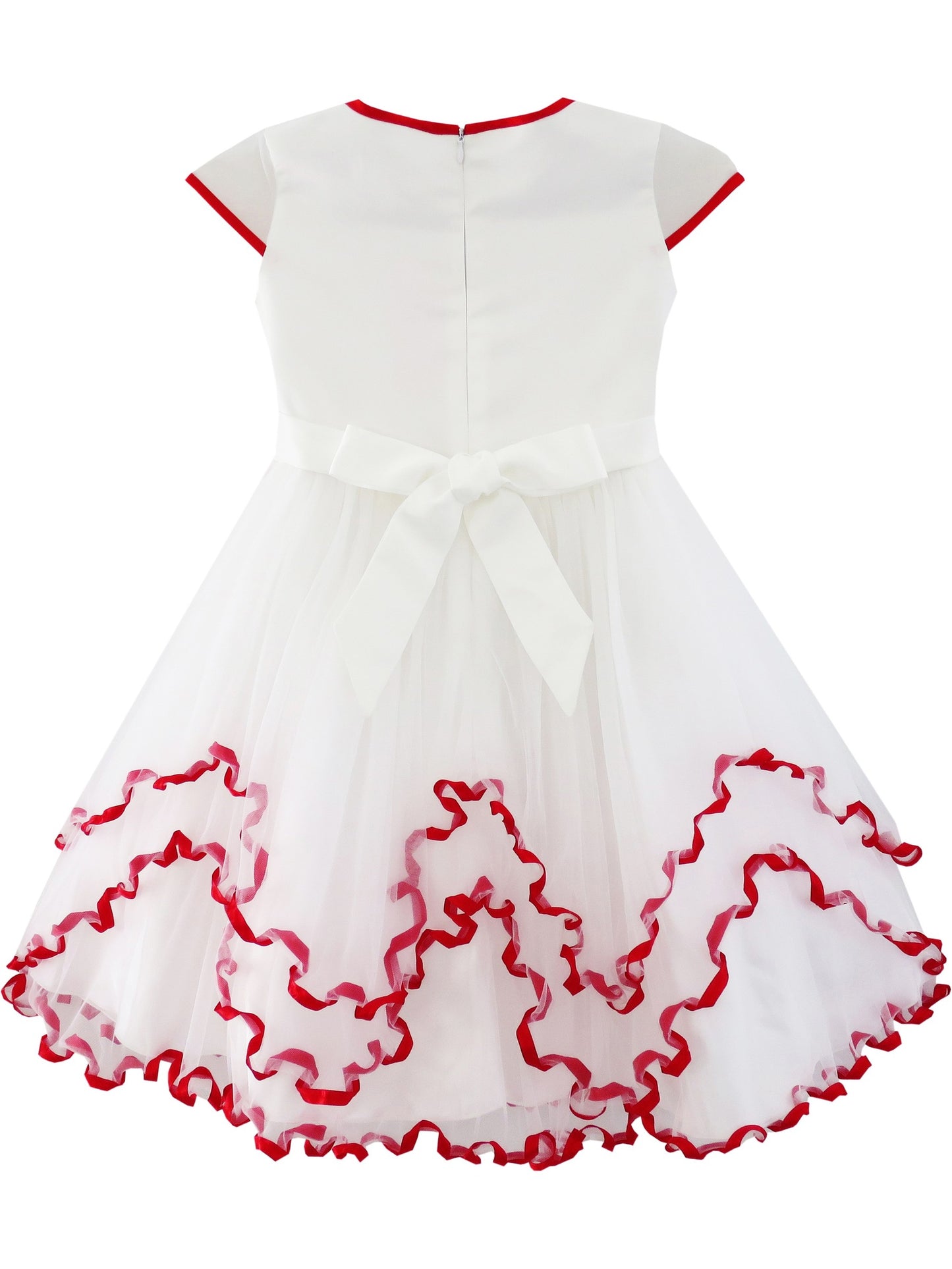 Flower Girls Dress Sparkling Sequin Wedding bridesmaid Dress Red