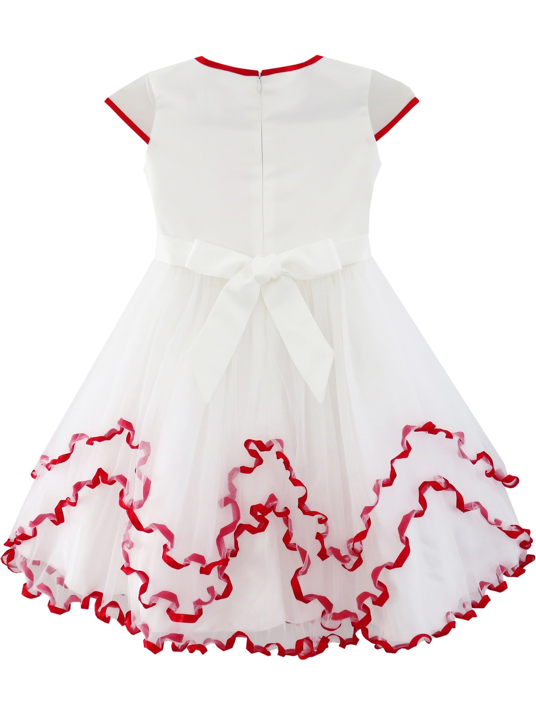 Flower Girls Dress Sparkling Sequin Wedding bridesmaid Dress Red