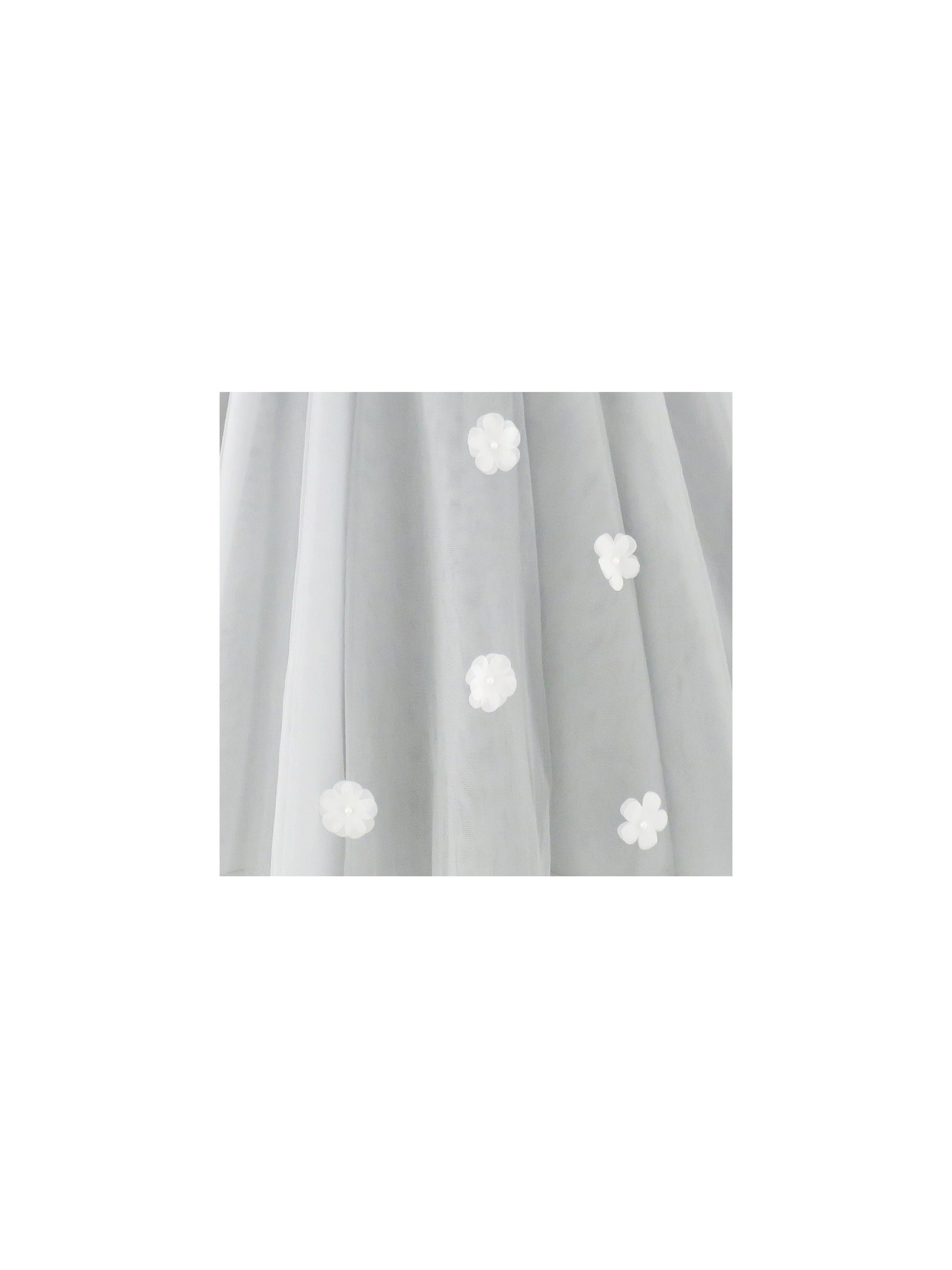 Flower Girls Dress Halter Dress Pearl Party Wedding Birthday Gray