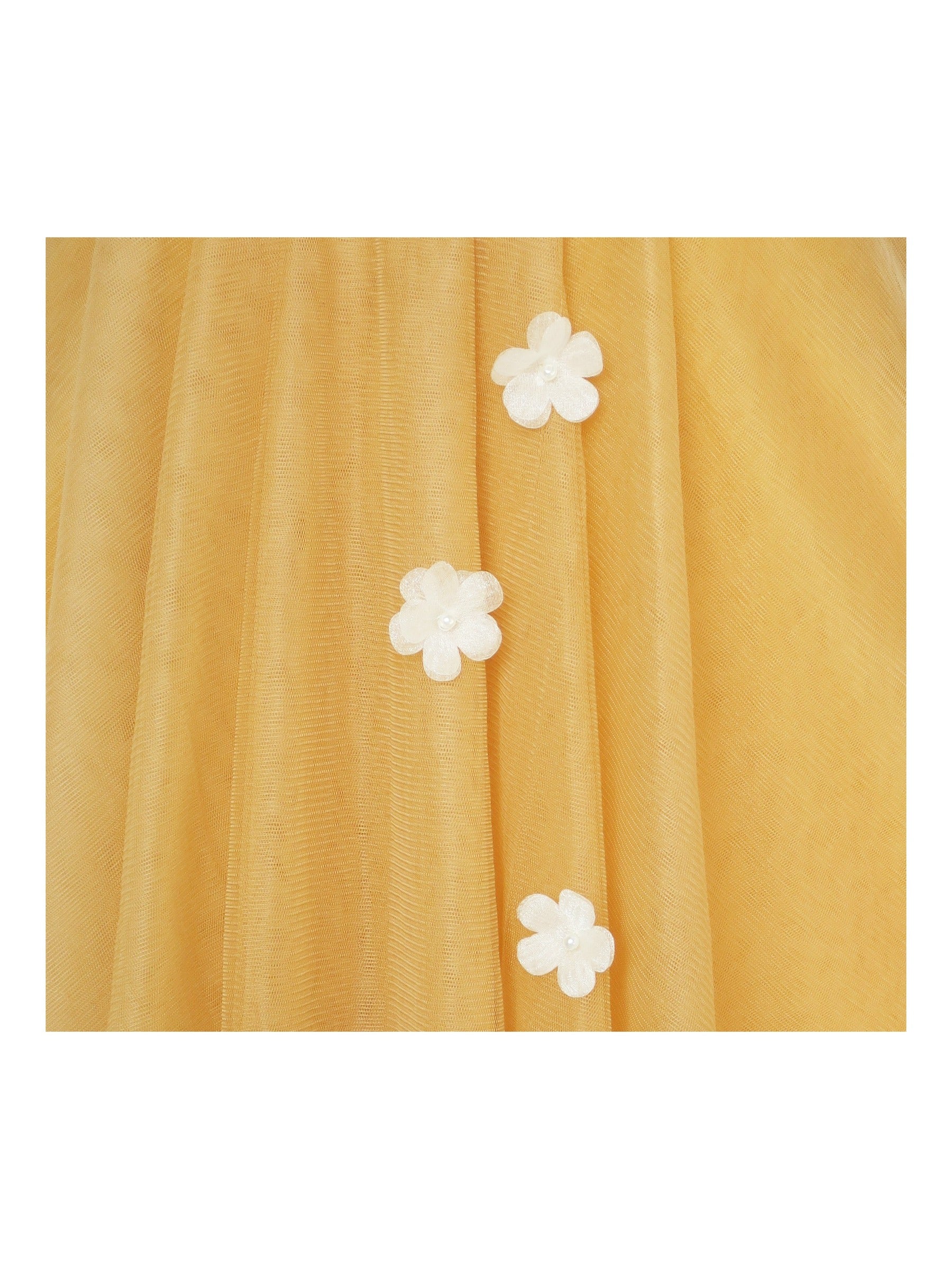 Flower Girls Dress Halter Dress Pearl Party Wedding Birthday Yellow