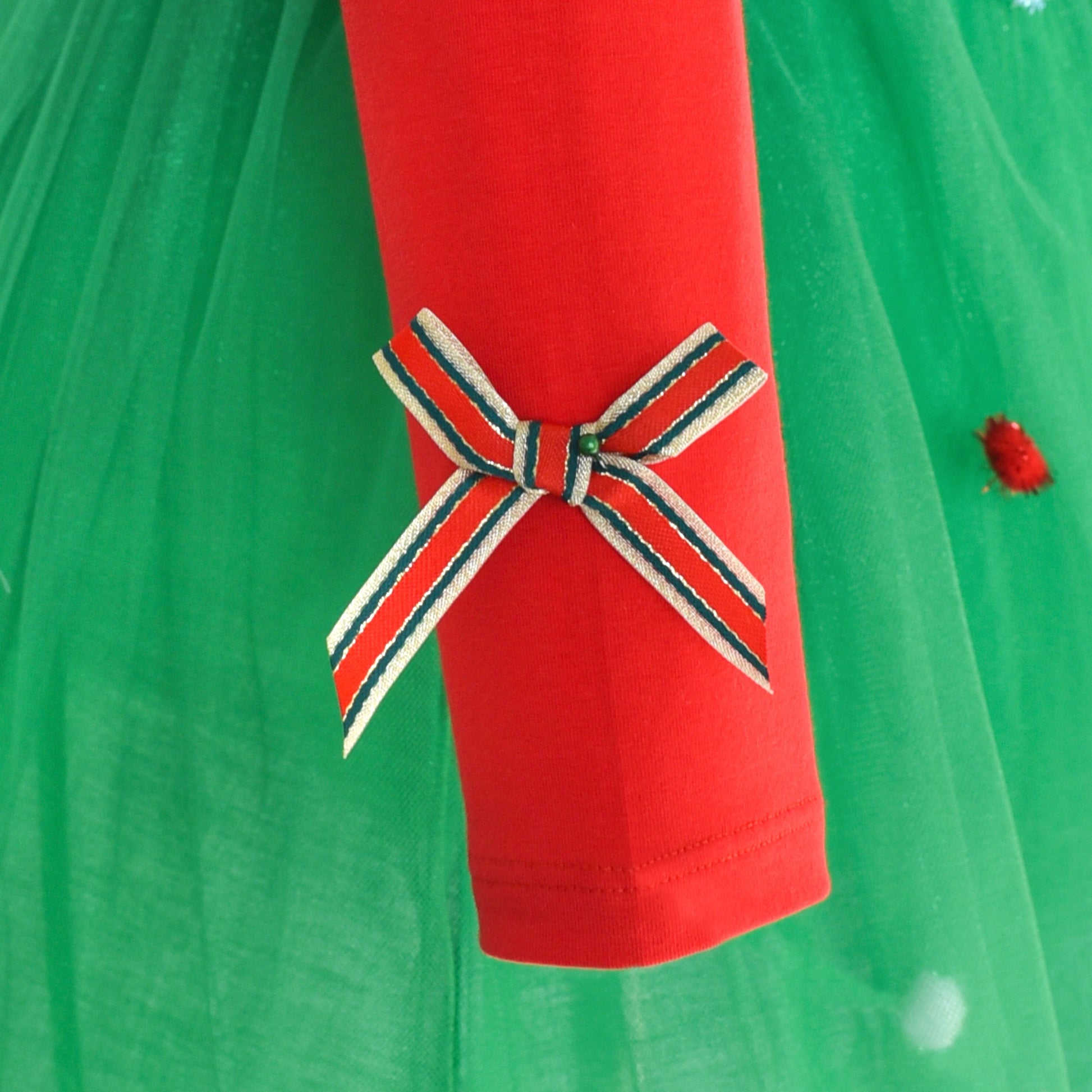 Girls Dress Christmas Reindeer Long Sleeve Party Dress Red