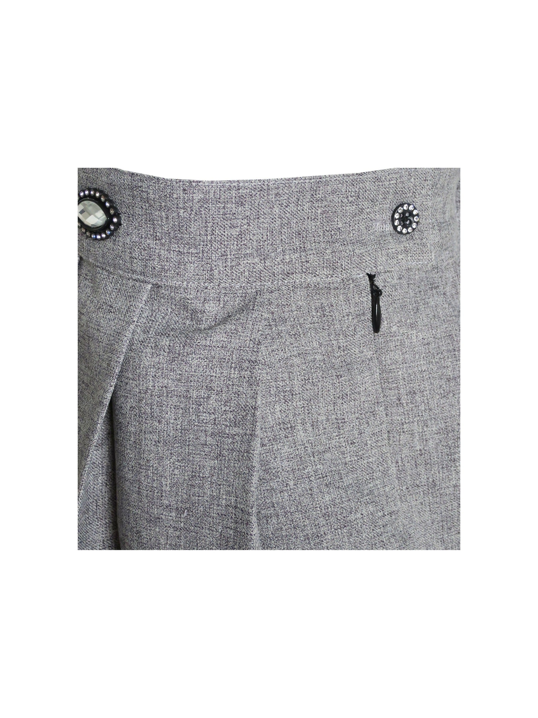 Girls Dress V Neck Pleated Hem School Uniform Gray