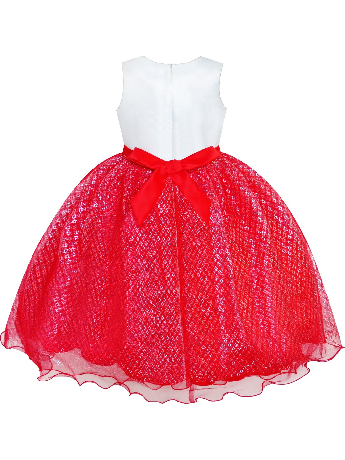 Girls Dress Glitter Sequin Wedding Bridesmaid Pageant Red