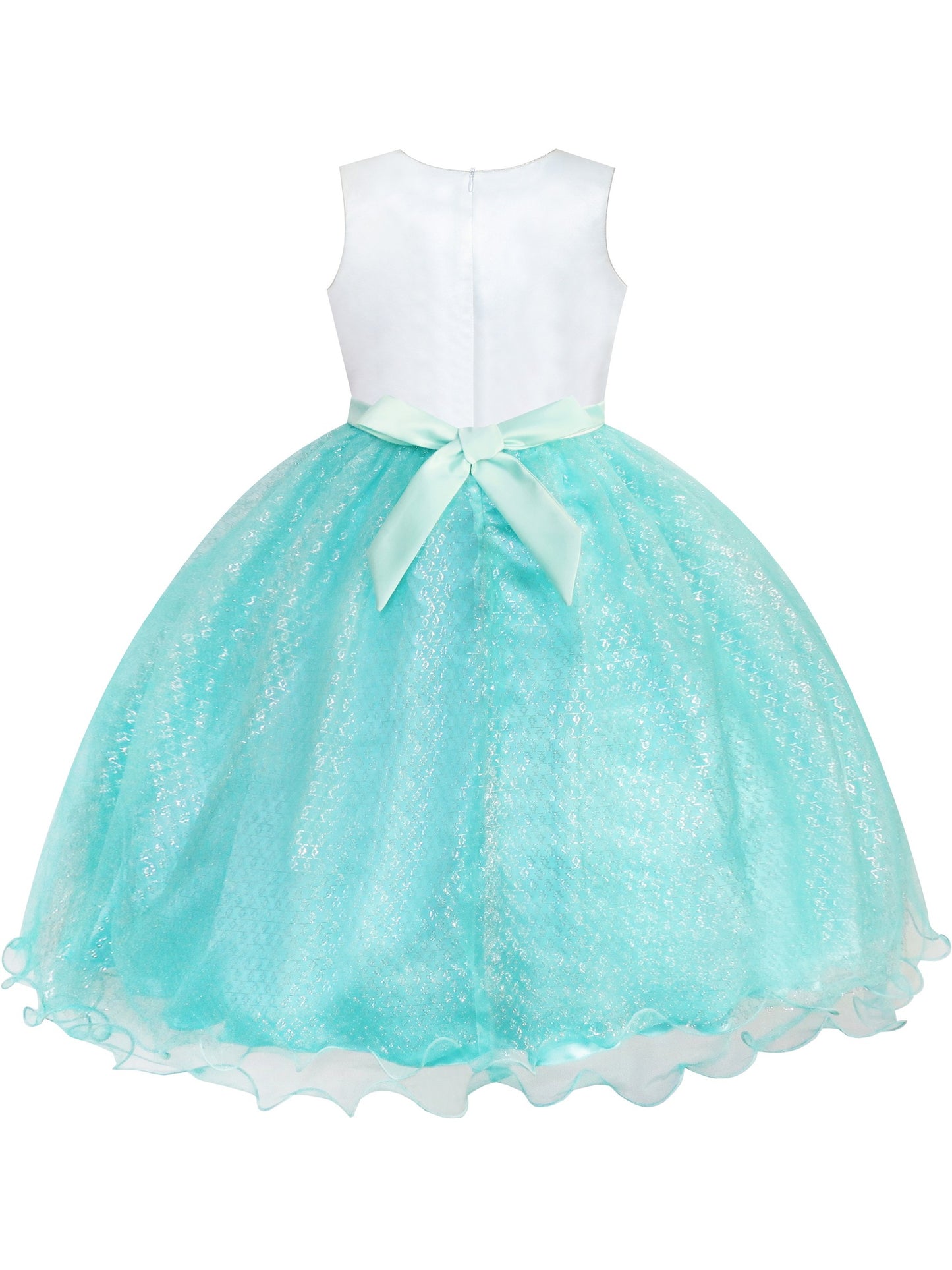 Girls Dress Glitter Sequin Wedding Bridesmaid Pageant Blue