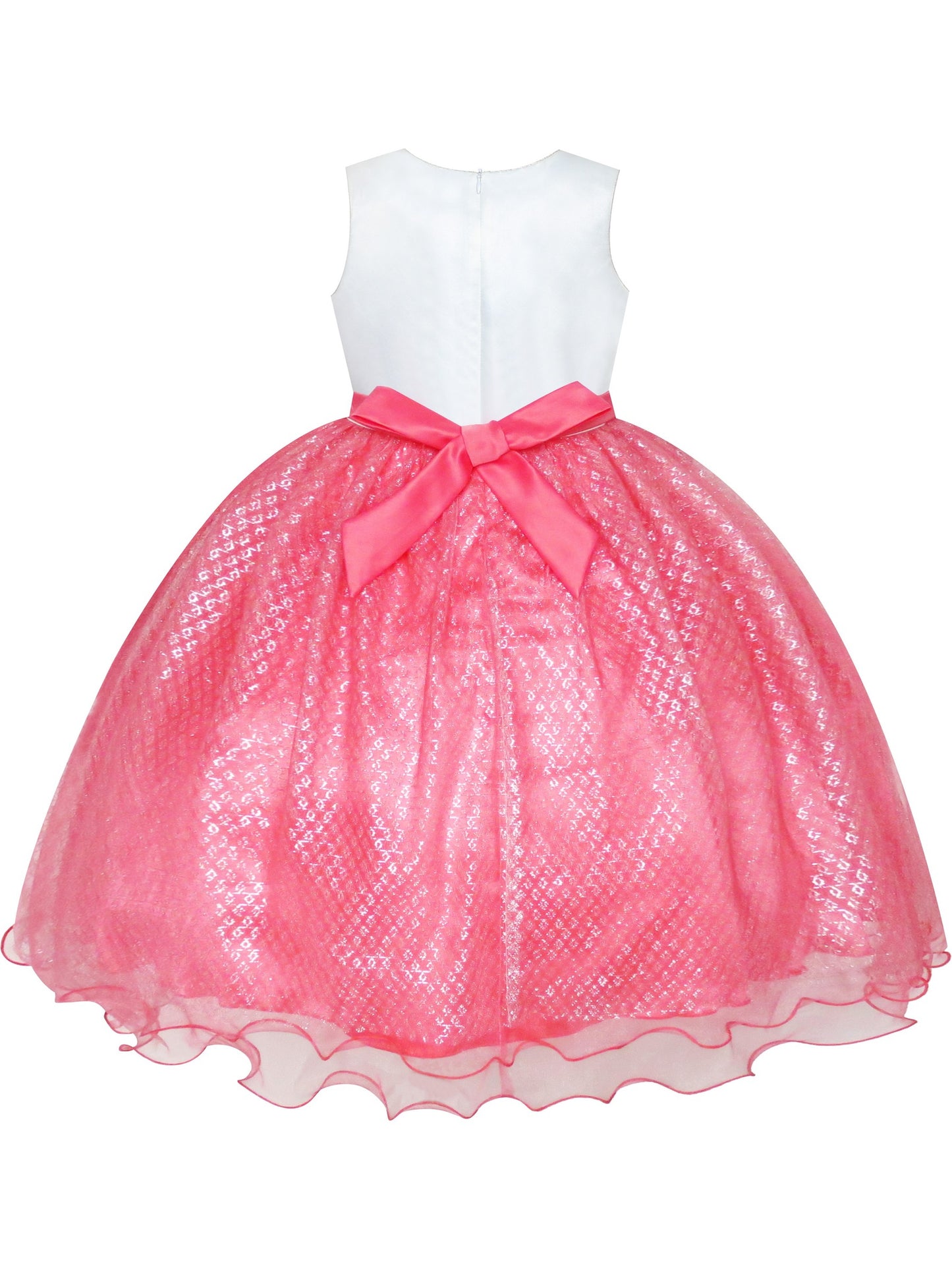 Girls Dress Glitter Sequin Wedding Bridesmaid Pageant Pink