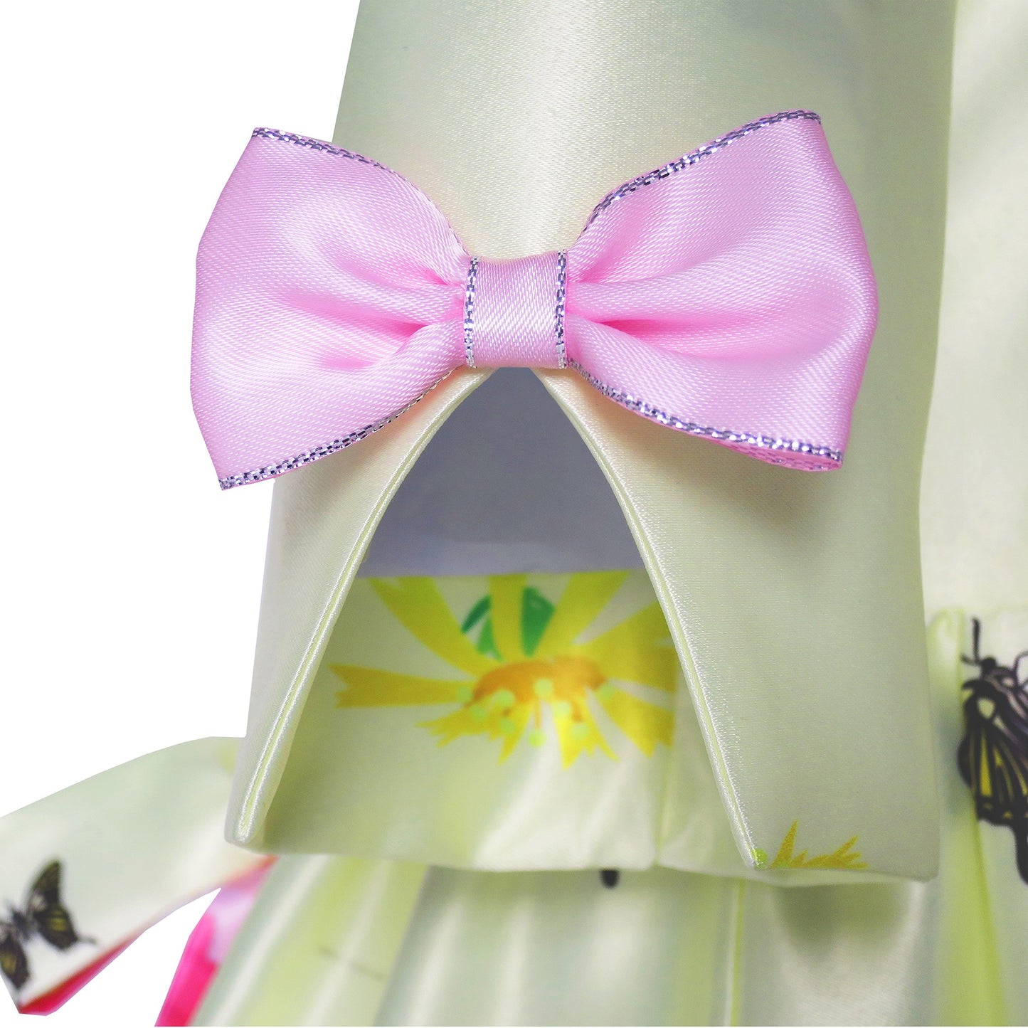 Girls Dress Princess Elsa Castle Butterfly 3/4 Sleeve Dress Multi-Color