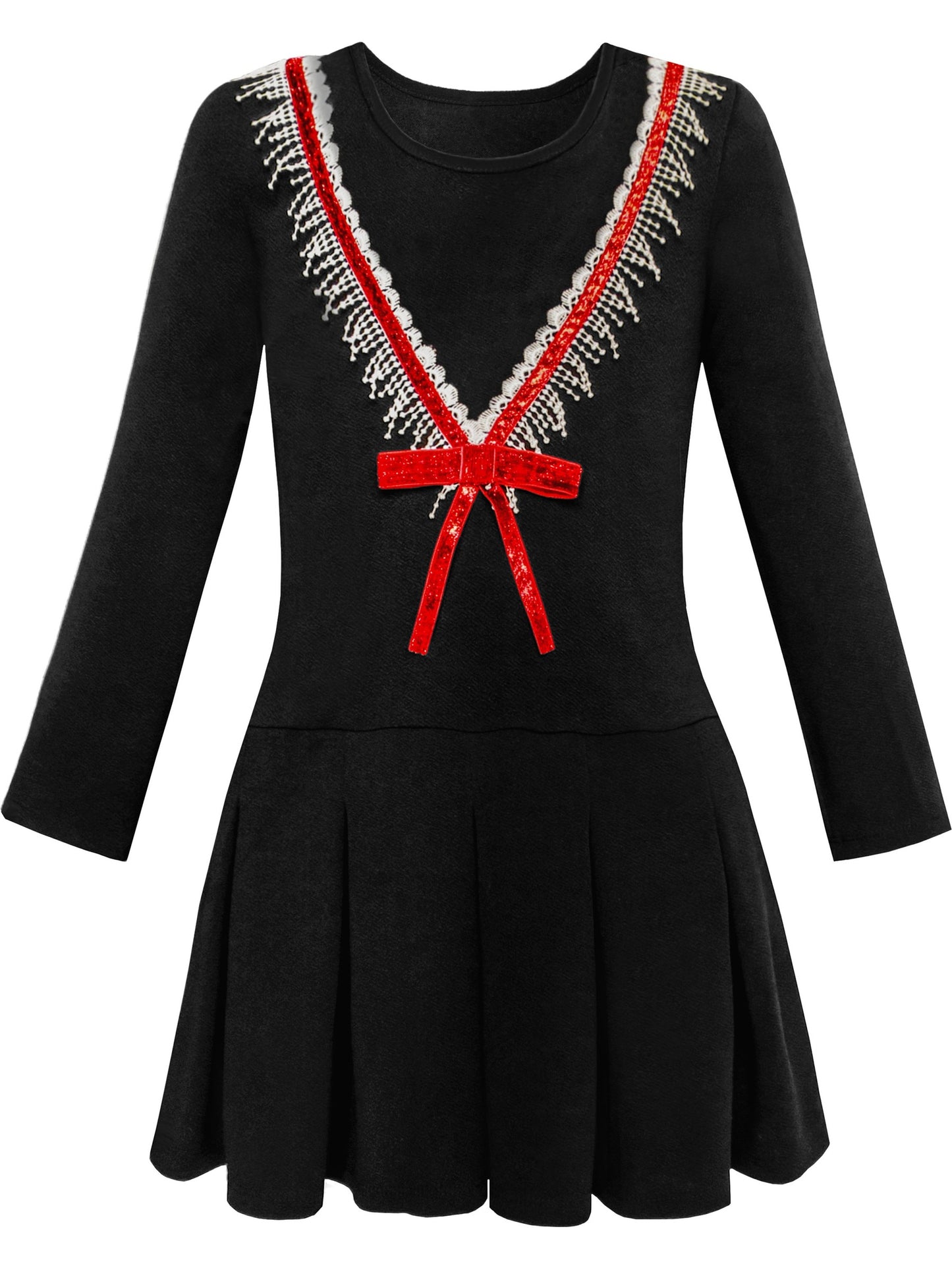 Girls Dress Christmas Santa Reindeer 2-in-1 Top Dress Blue