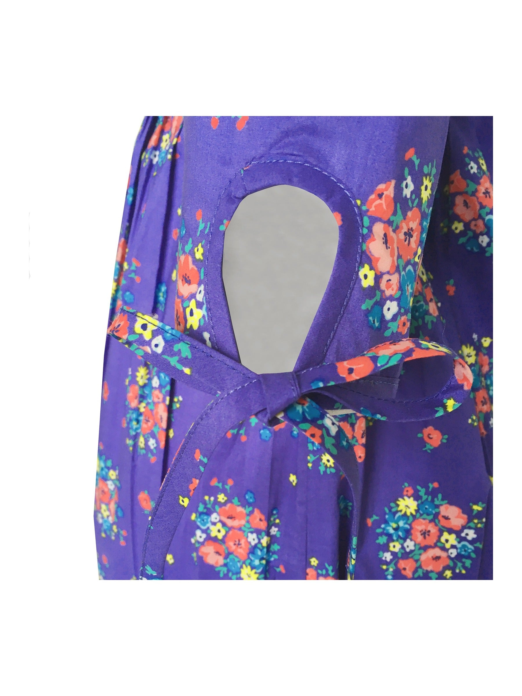 Girls Dress Purple Flower 3/4 Sleeve Princess Party Dress Purple