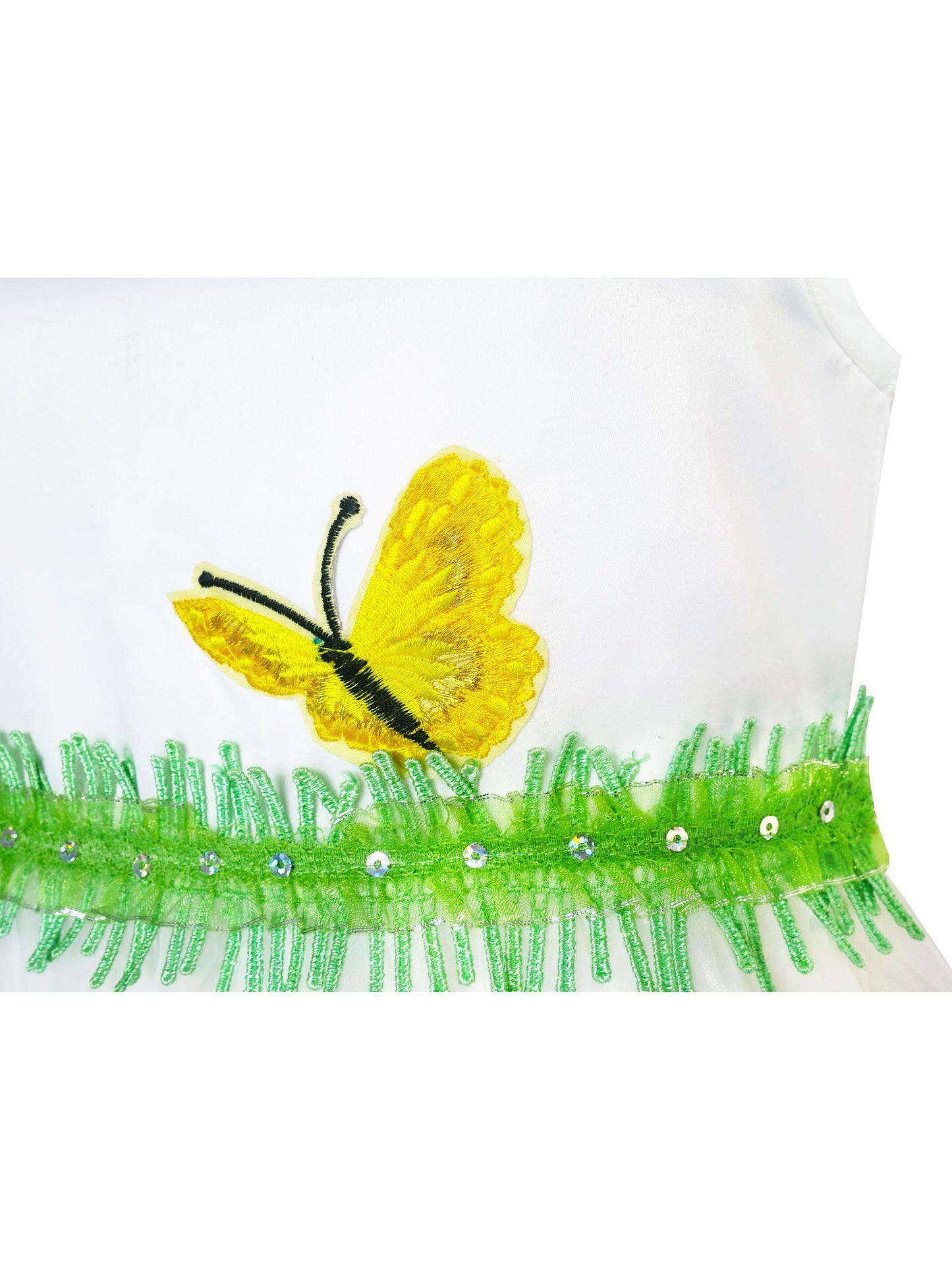 Girls Dress Butterfly Party Birthday Sundress White