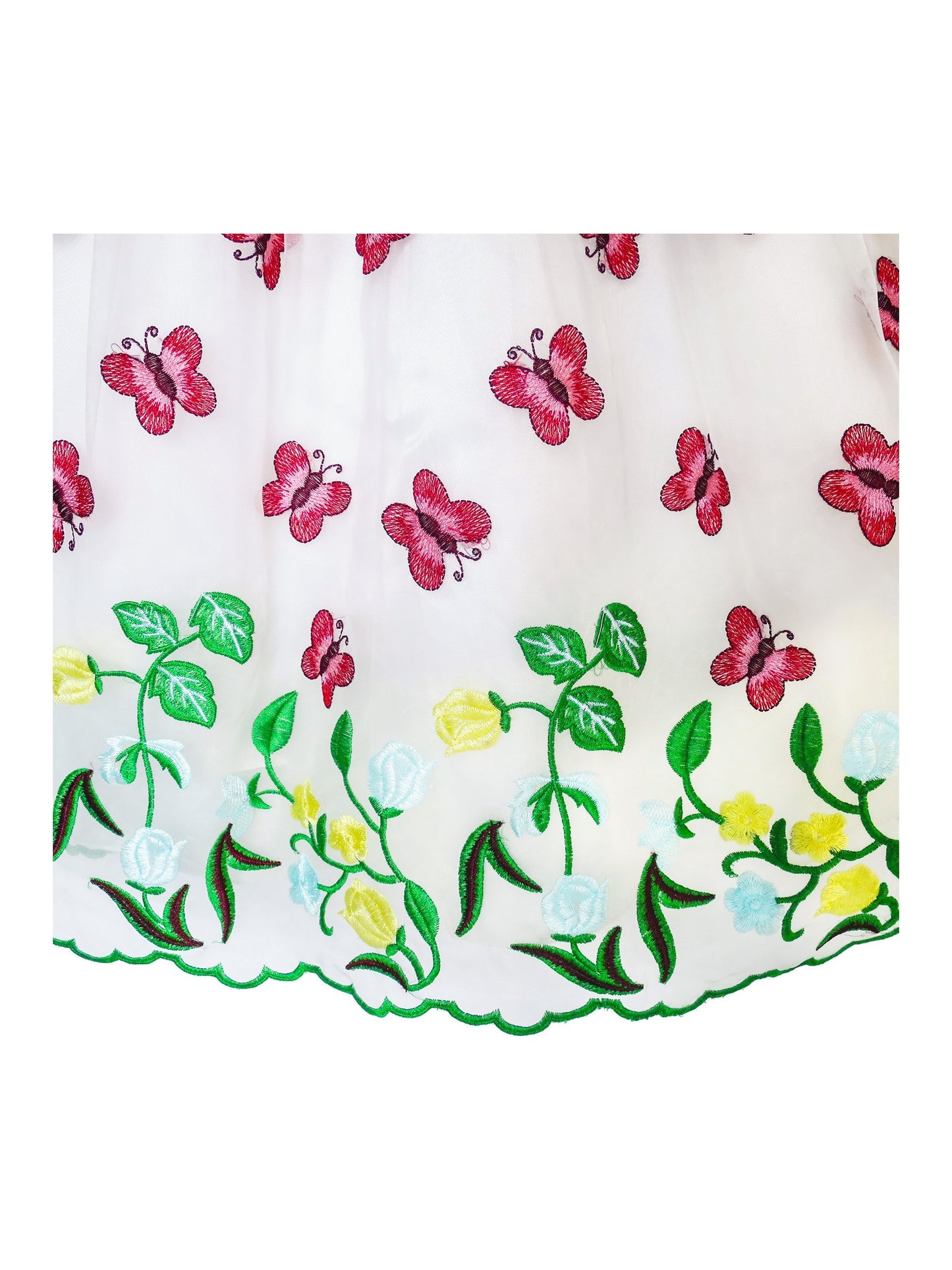 Girls Dress Butterfly Party Birthday Sundress White