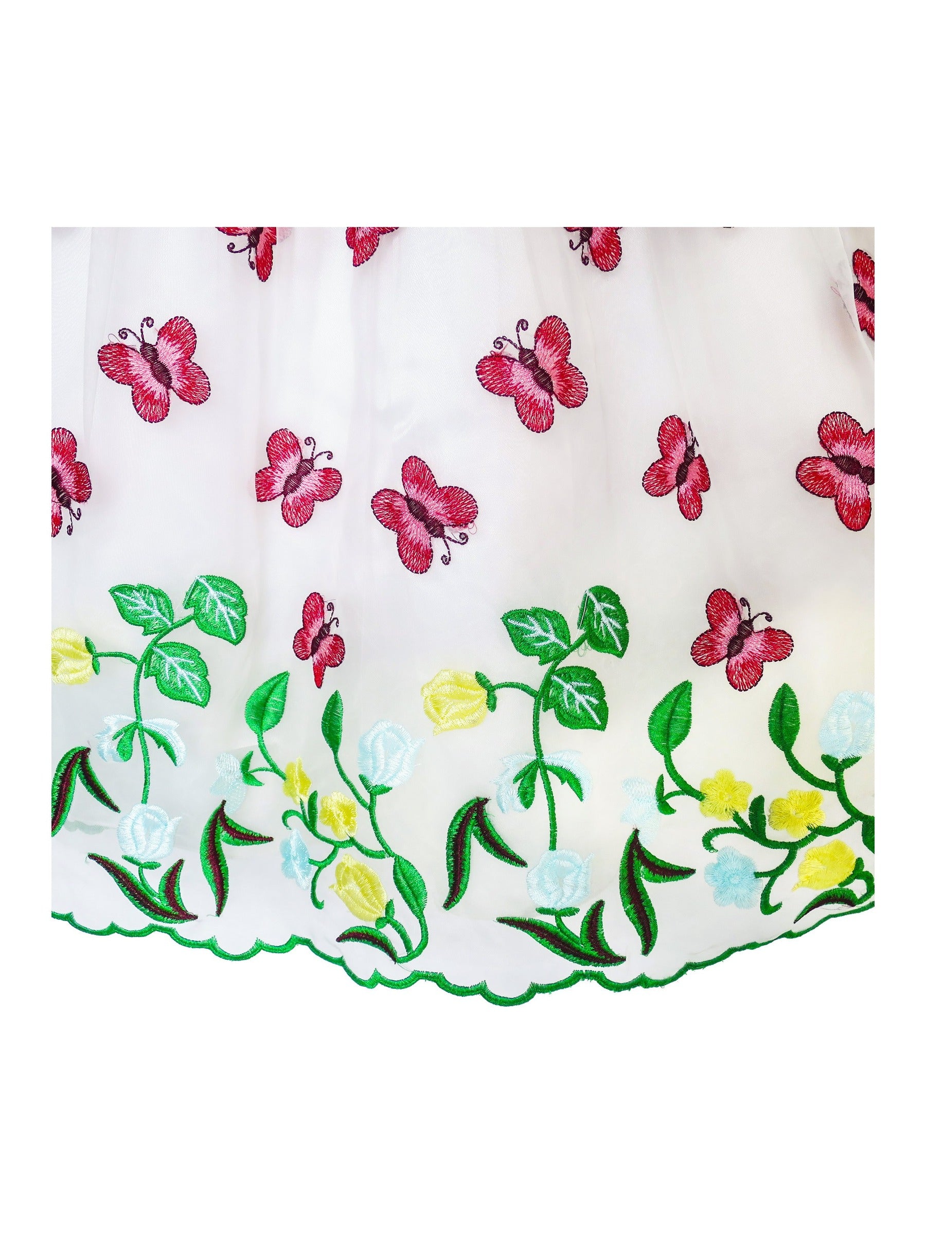 Girls Dress Butterfly Party Birthday Sundress White