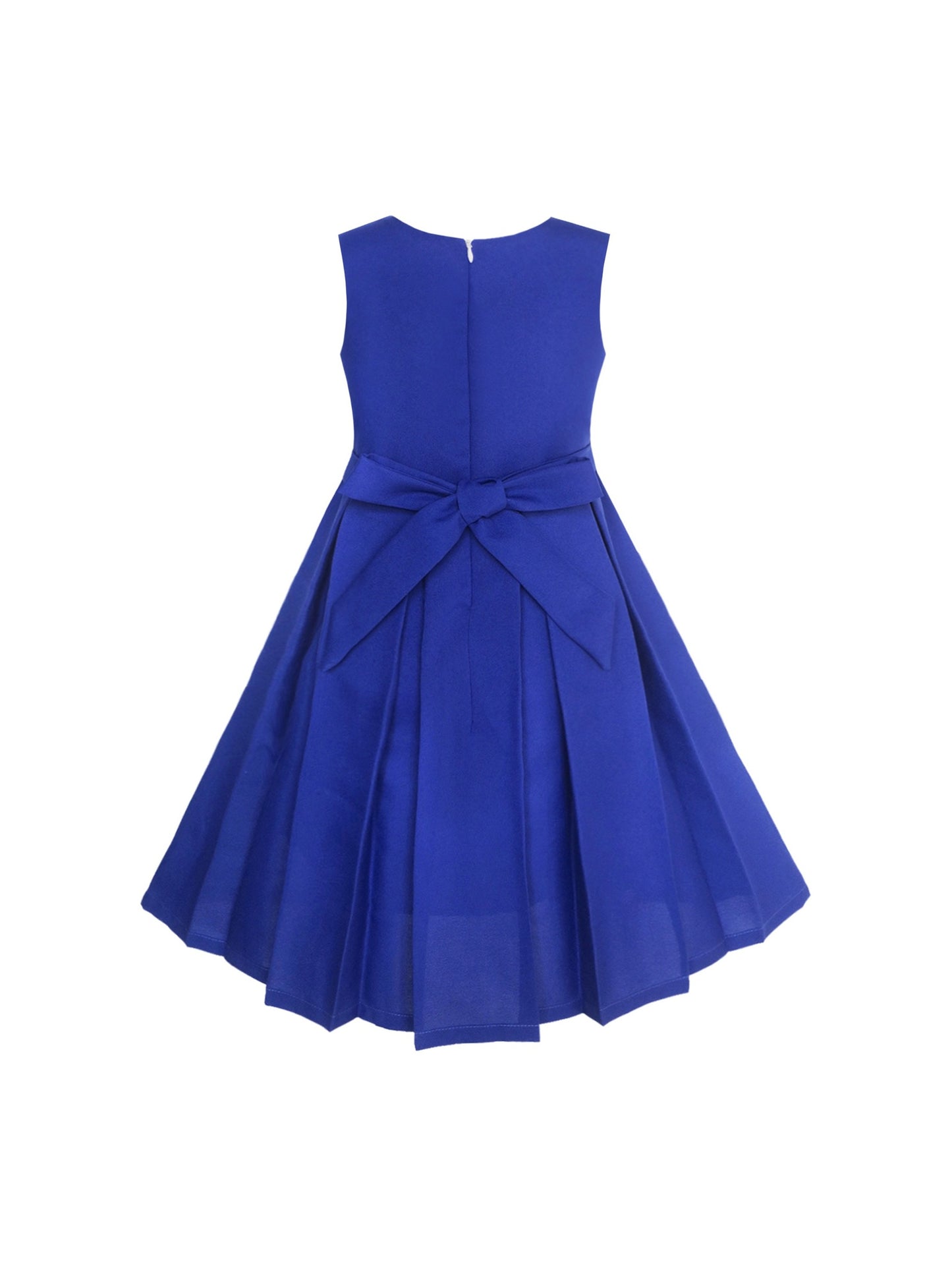 Girls Dress Color Block Contrast Bow Tie Everyday Party Blue