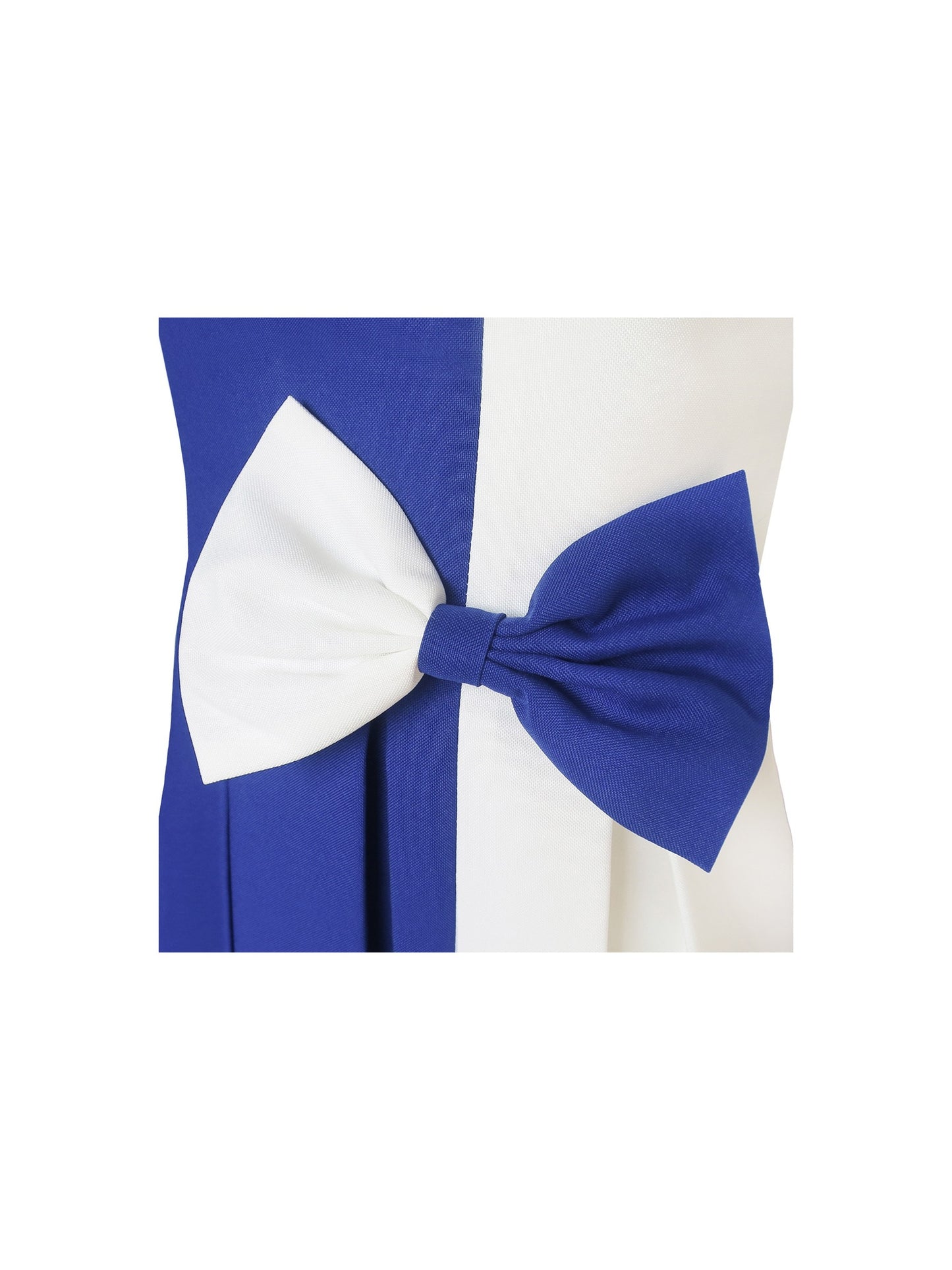 Girls Dress Color Block Contrast Bow Tie Everyday Party Blue