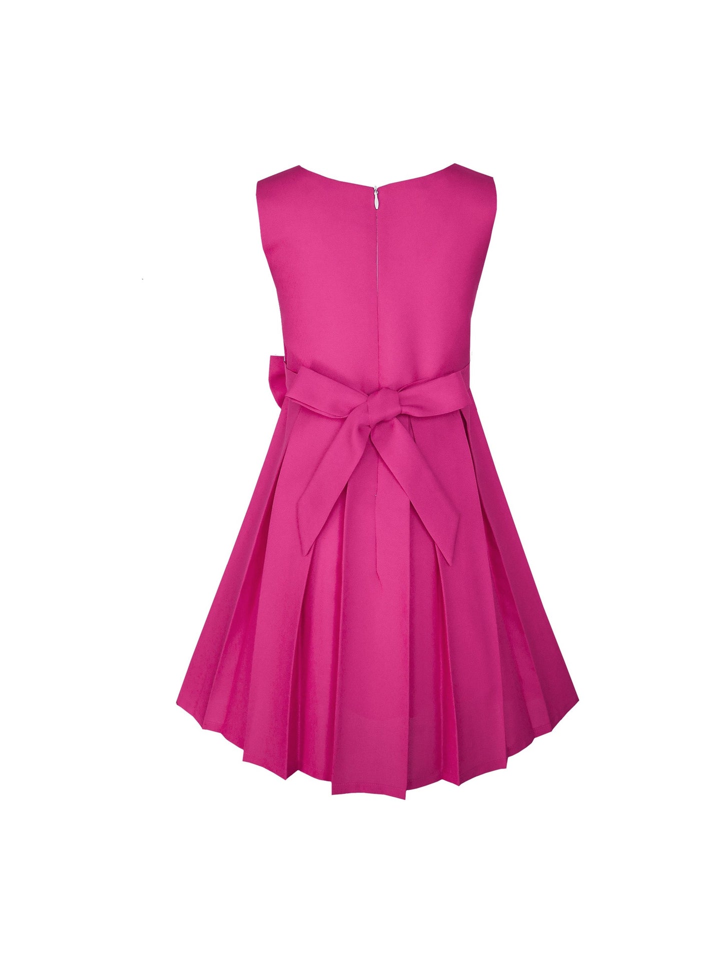 Girls Dress Color Block Contrast Bow Tie Everyday Party Pink