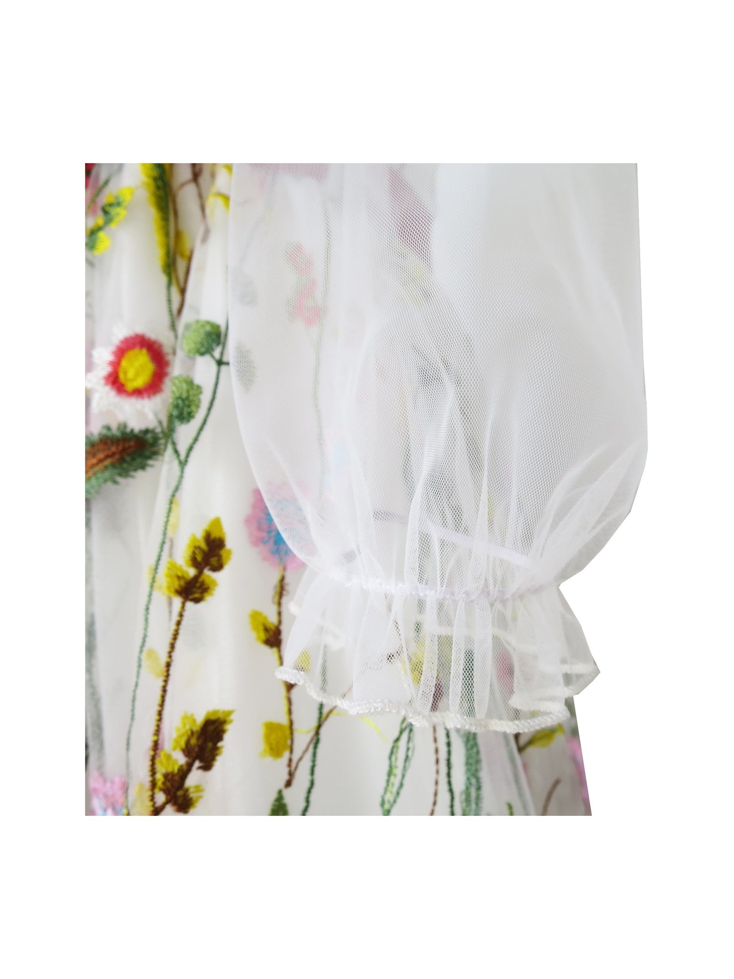 Flower Girls Dress Embroidered Long Sleeve Party Birthday Multi-Color