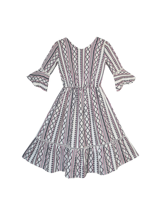 Girls Dress Casual Geometric Sundress holiday Summer Beach Multi-Color