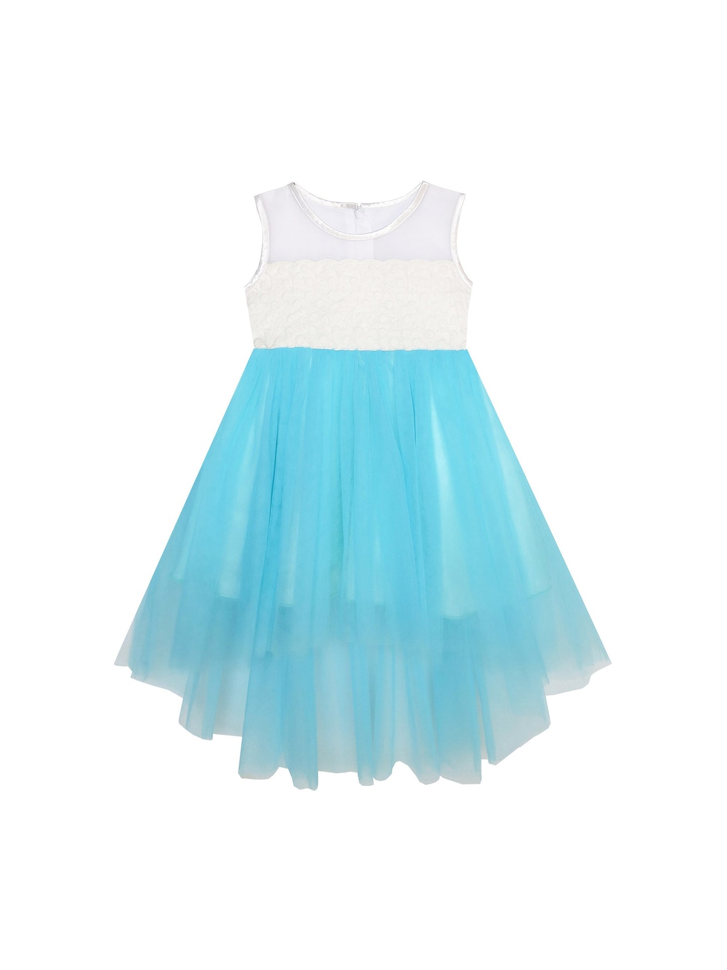 Baby Girls Dress Sparkling Lace Sequin Pageant Wedding Birthday Blue