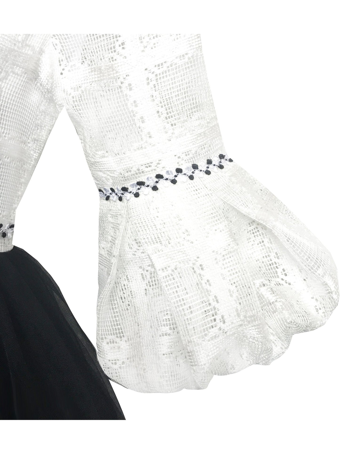 Girls Dress White and Black Hi-lo Party Dancing Pageant Black