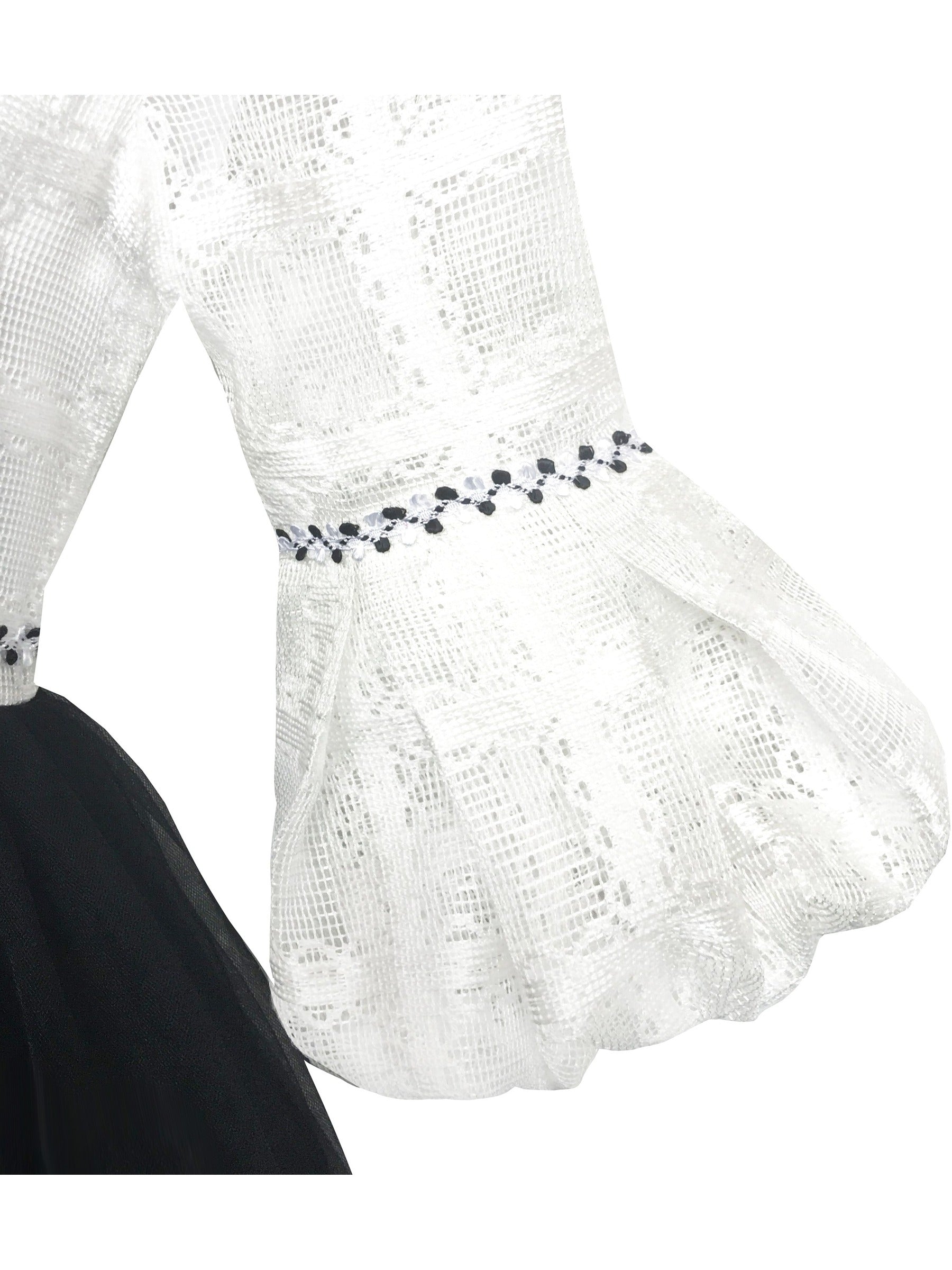 Girls Dress White and Black Hi-lo Party Dancing Pageant Black