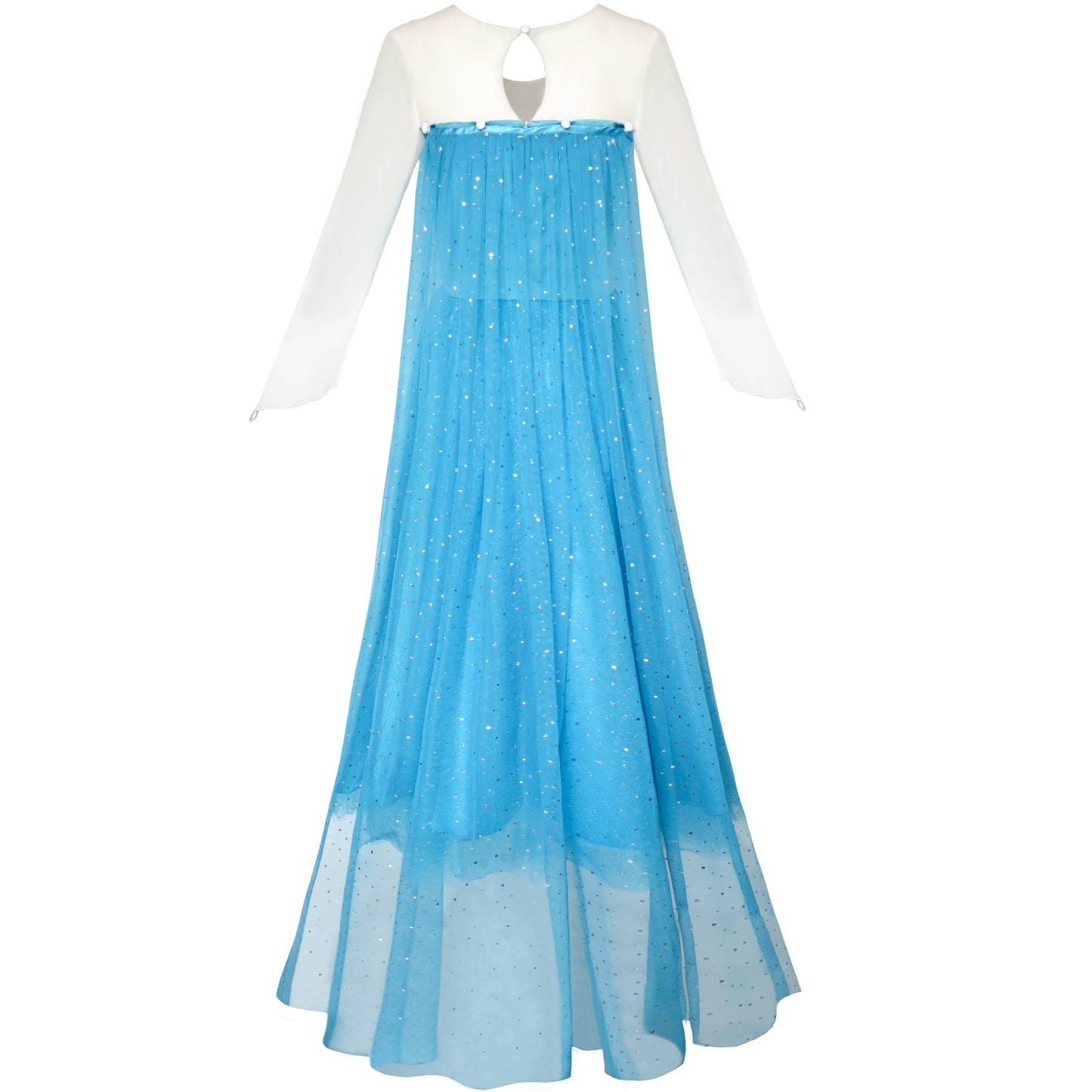 Girls Dress Cartoon Costume Princess Elsa Sparkling Party Blue