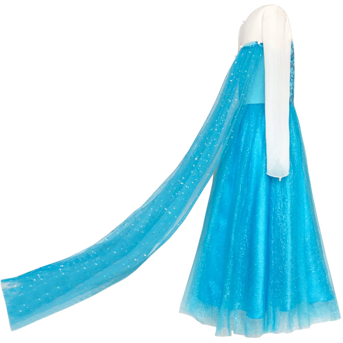 Girls Dress Cartoon Costume Princess Elsa Sparkling Party Blue